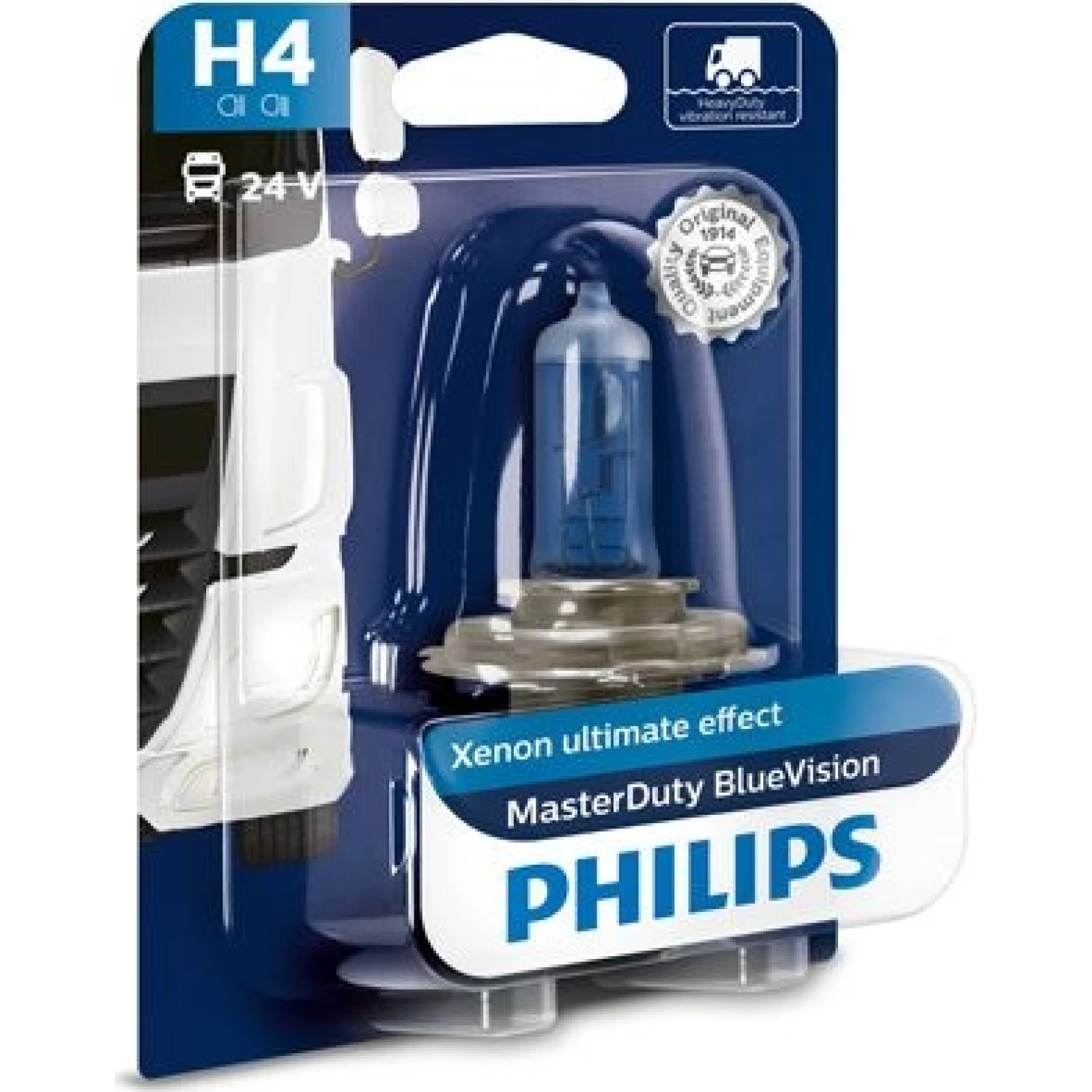 13342MDBVB1 PHILIPS H4 Halogenlampe MasterDuty BlueVision 24 V 75/70 W P43t-38, 1 Stück - 13342MDBVB1 - l