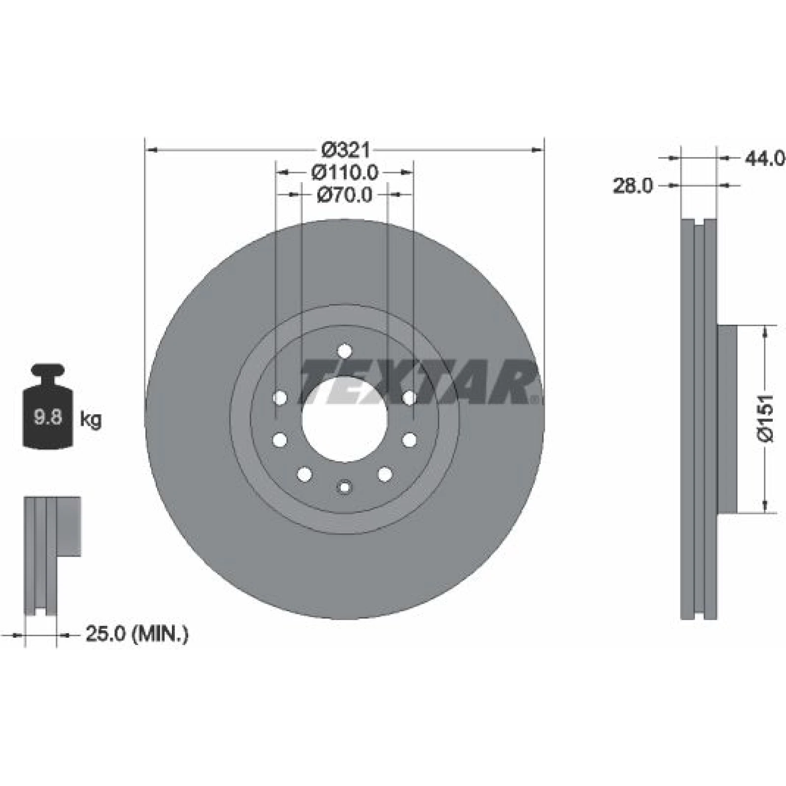 Textar Bremsscheibe 92149803