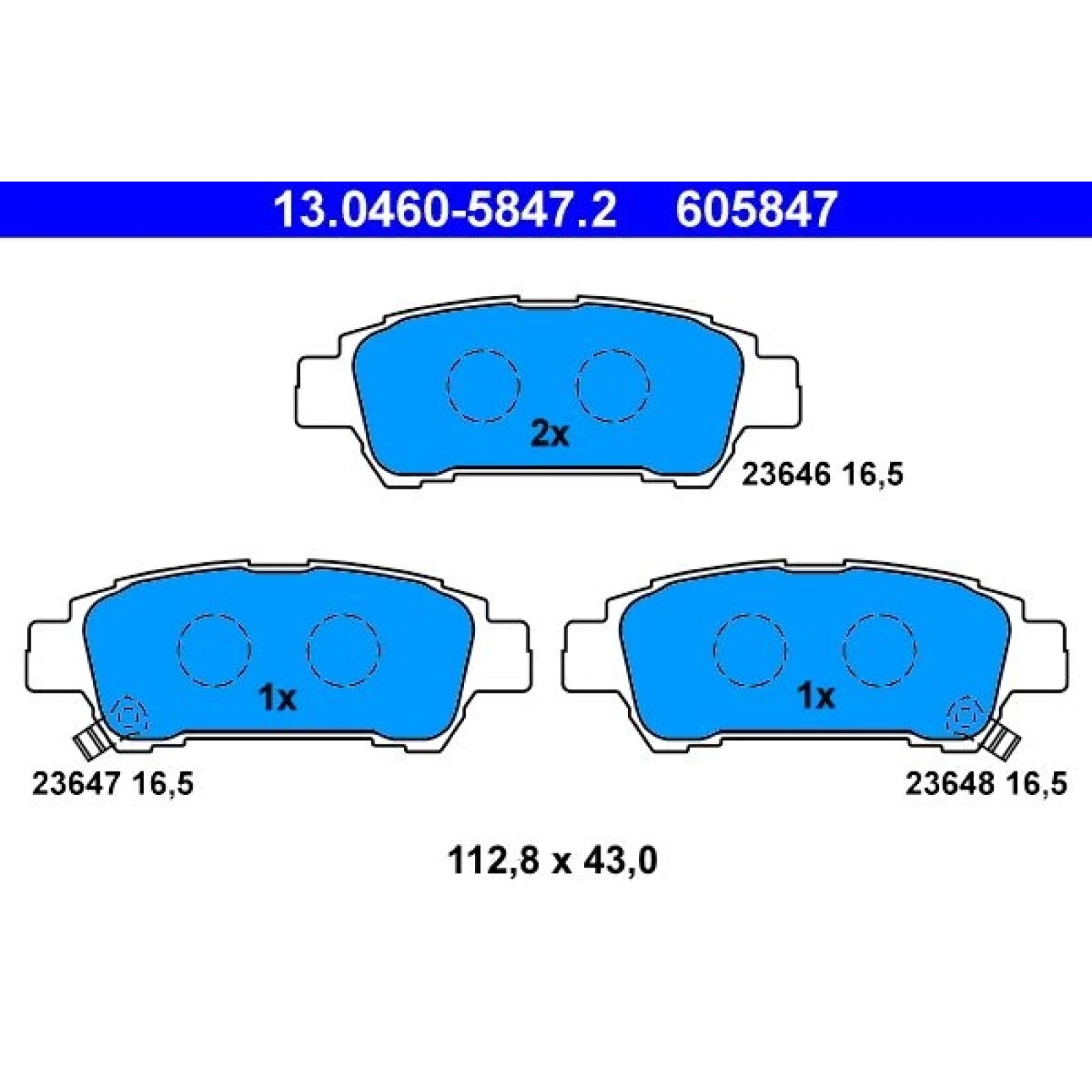 Bremsbelagsatz Toyota T. Avensis 2,0-2,4 00-09 13.0460-5847.2