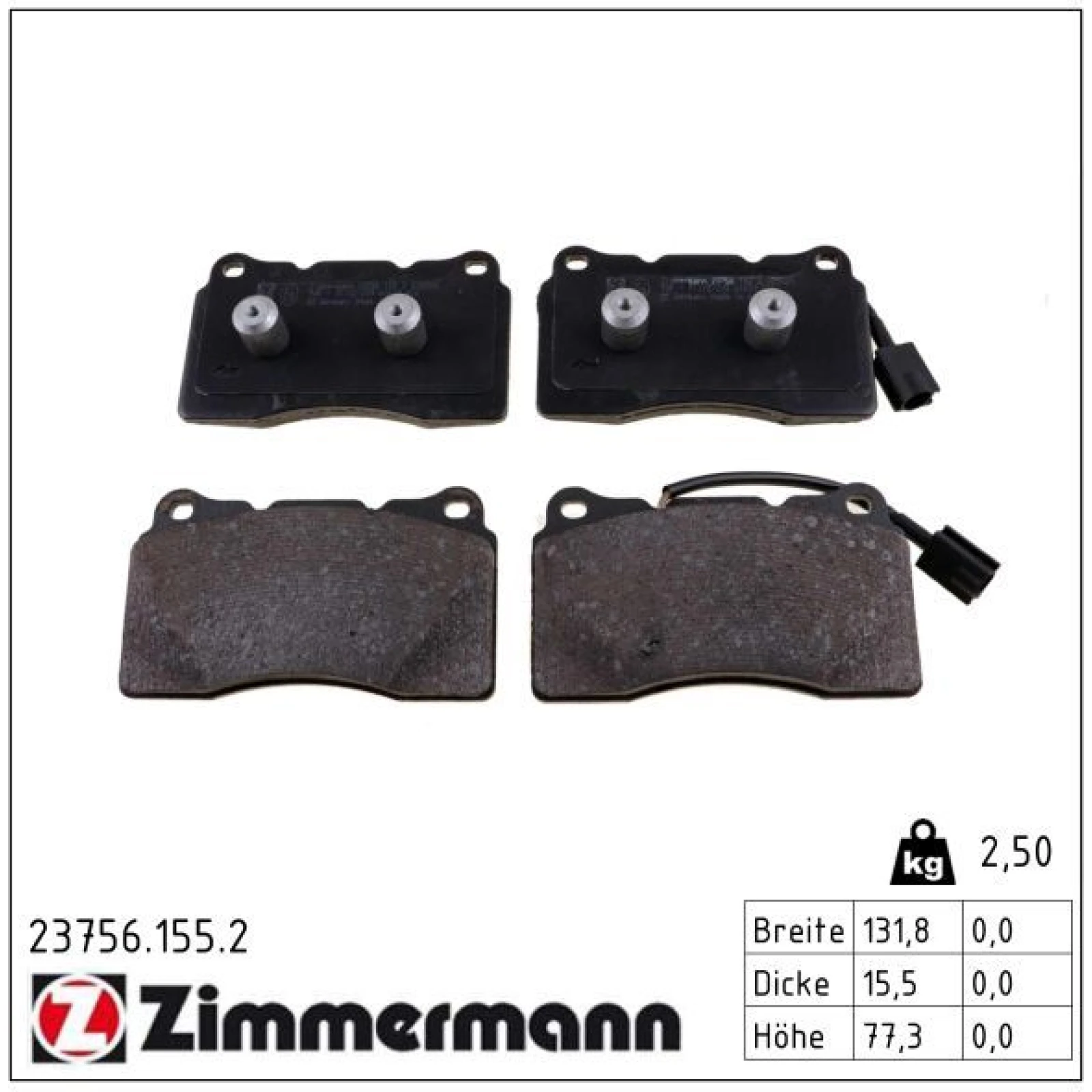 ZIMMERMANN Bremsbeläge 23756.155.2