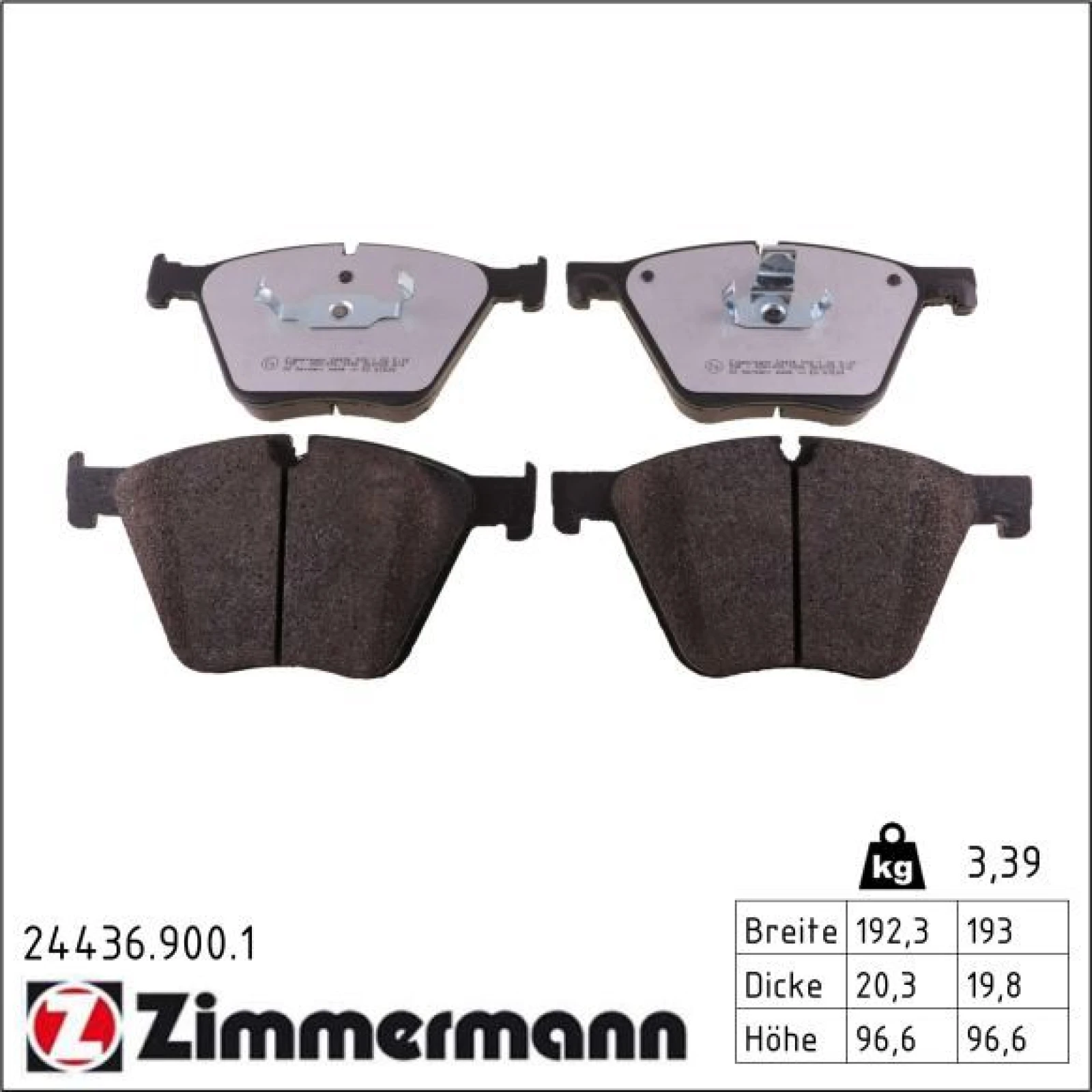 ZIMMERMANN Bremsbeläge 24436.900.1