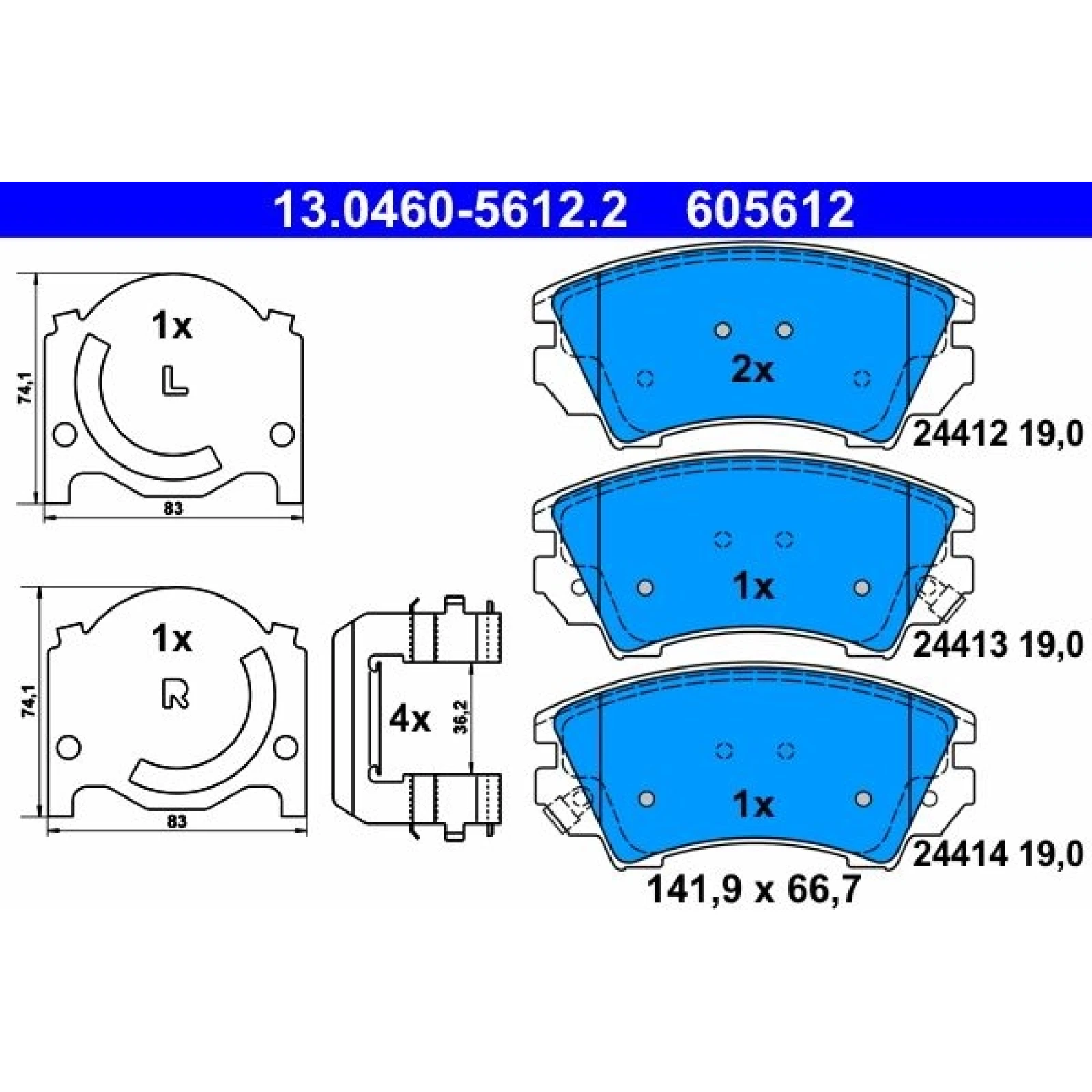 Bremsbelagsatz Opel P. Astra/Cascada/Insignia/Zafira 1,4-2,0 08 13.0460-5612.2