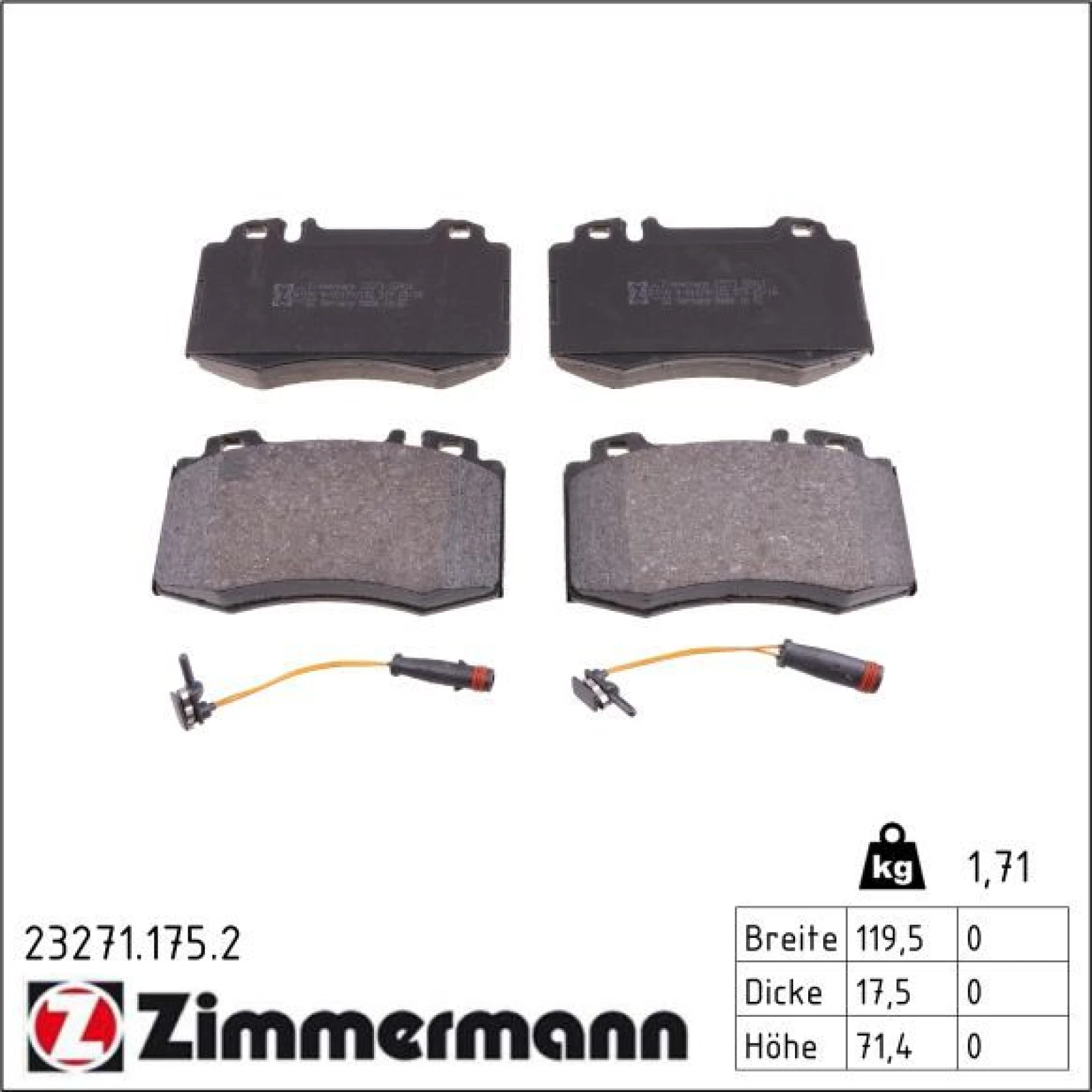 ZIMMERMANN Bremsbeläge 23271.175.2