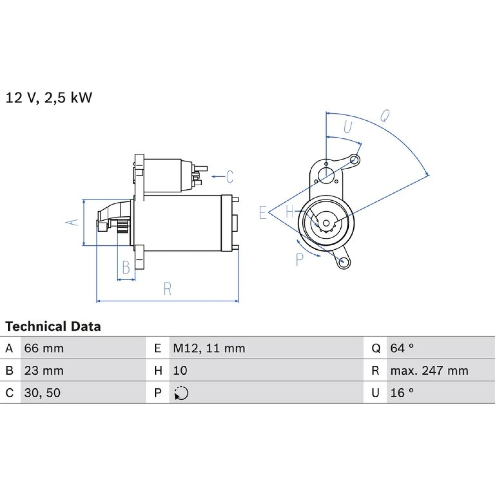 Bosch Automotive Anlasser 0986024040