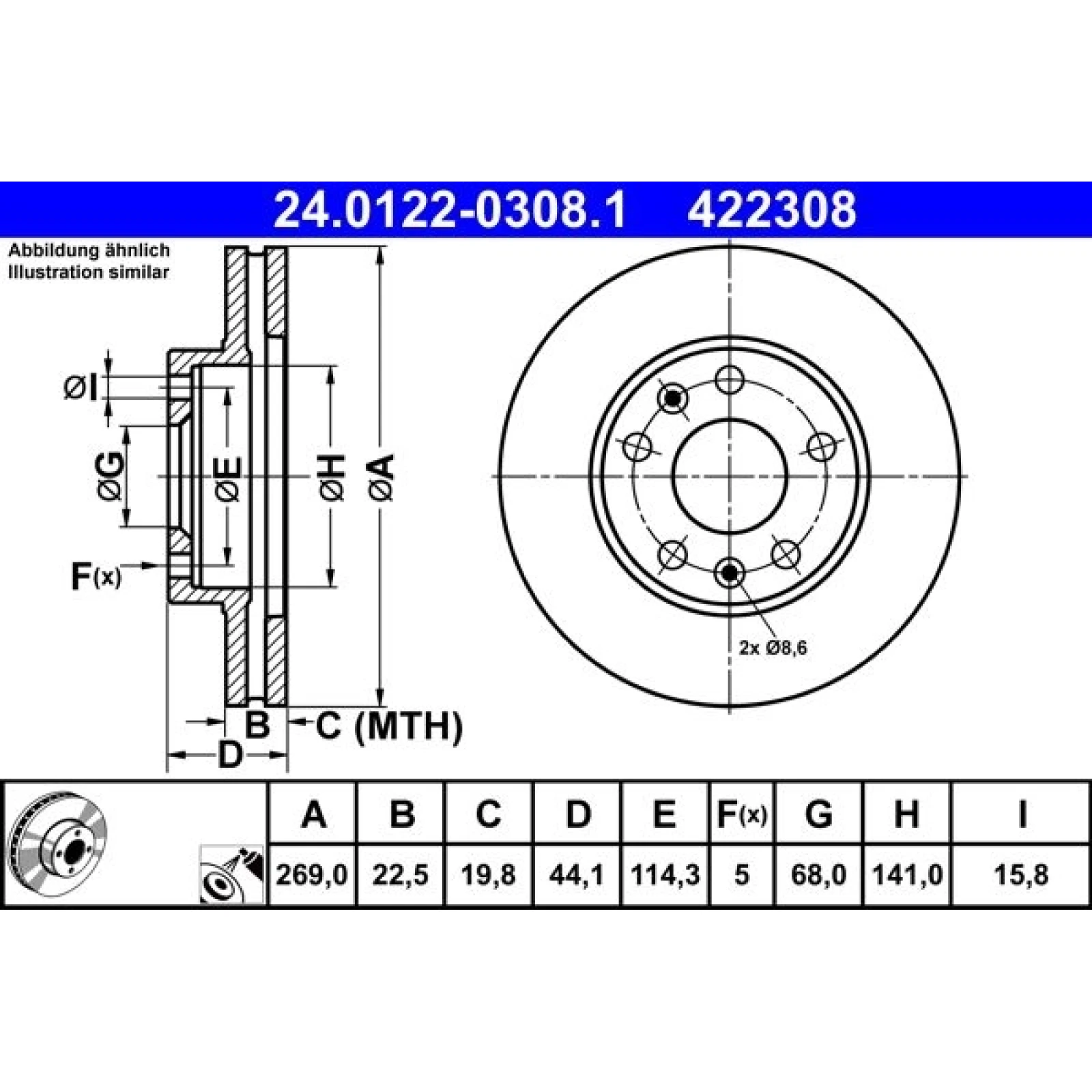 Bremsscheibe 24.0122-0308.1
