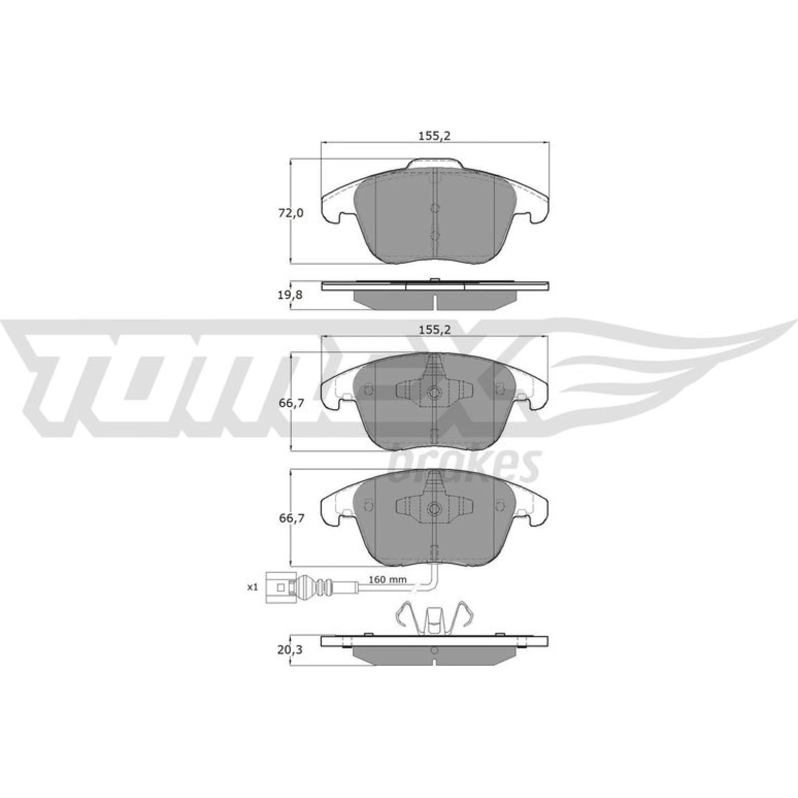 TOMEX brakes Bremsbelagsatz, Scheibenbremse TX 15-82