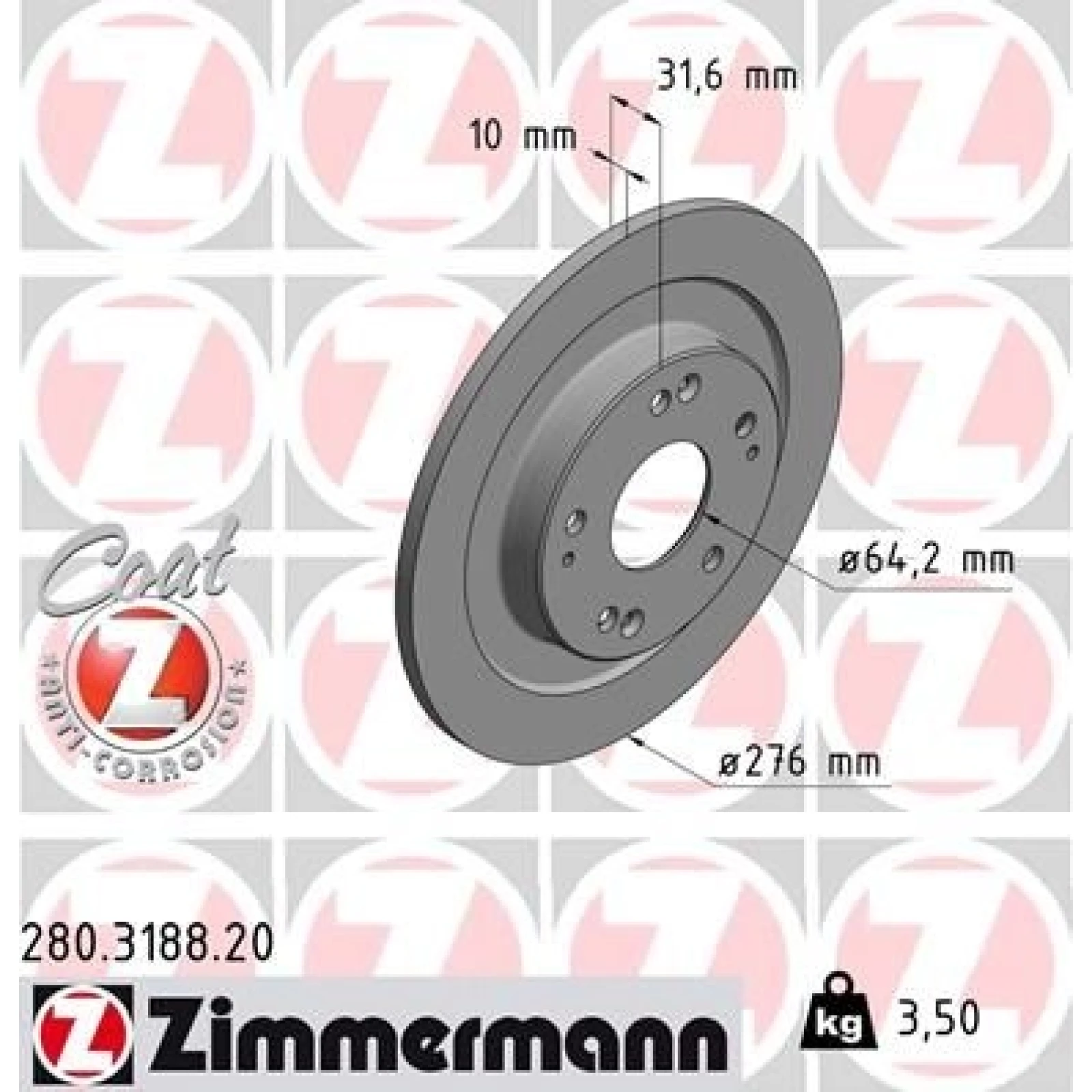 ZIMMERMANN Bremsscheibe 280.3188.20