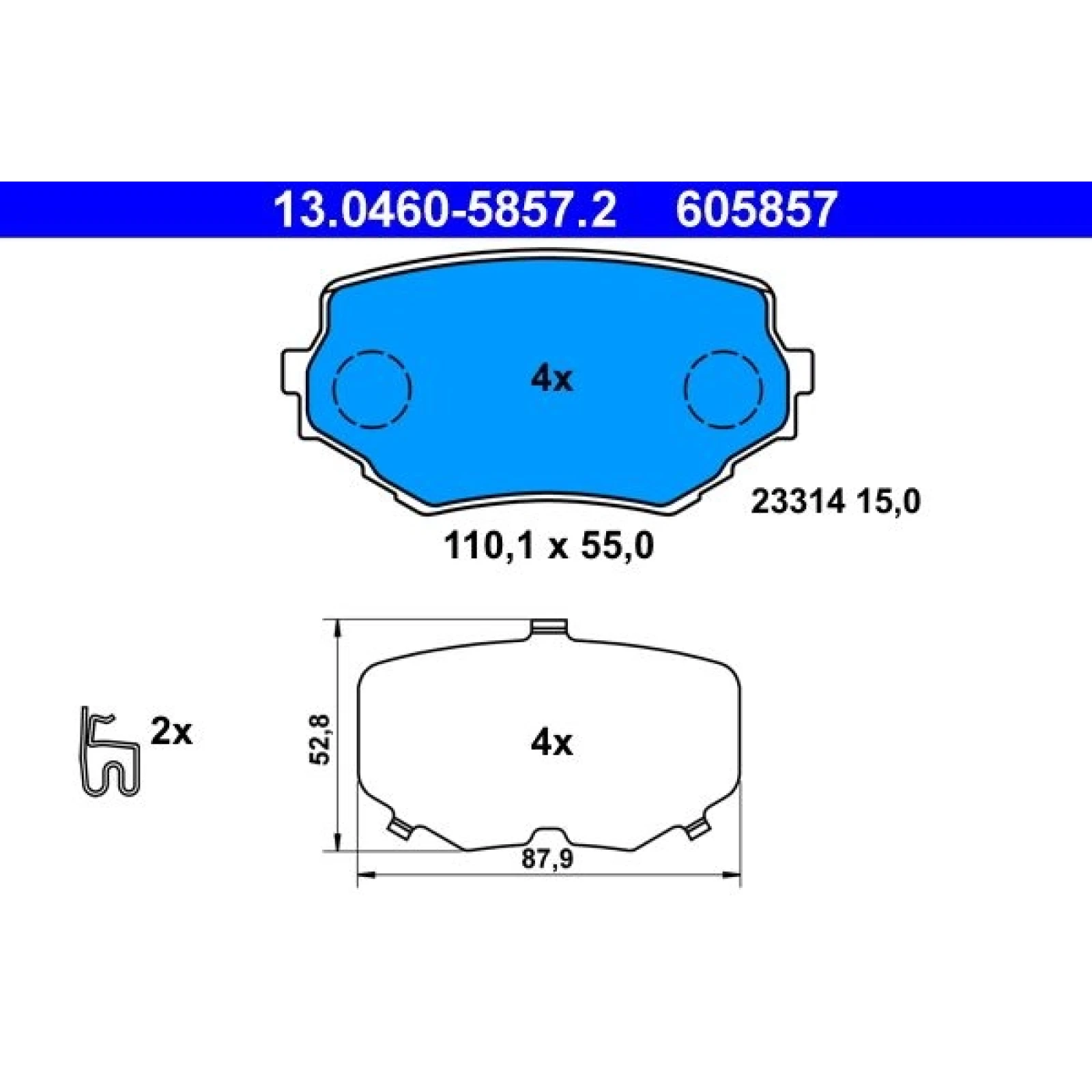Bremsbelagsatz Suzuki P. Vitara/Grand Vitara 2,0-2,7 4X4 94-05 13.0460-5857.2