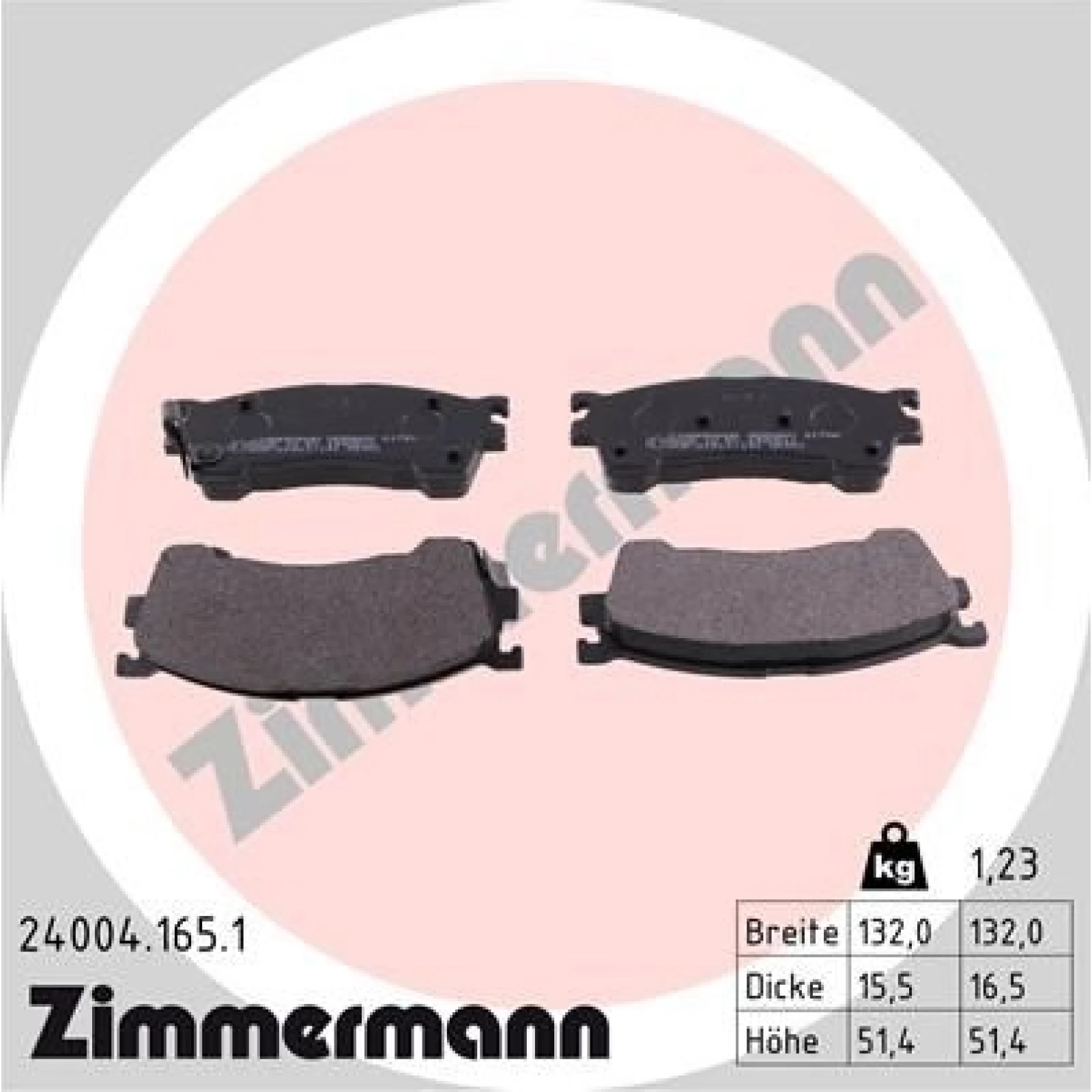 ZIMMERMANN Bremsbeläge 24004.165.1