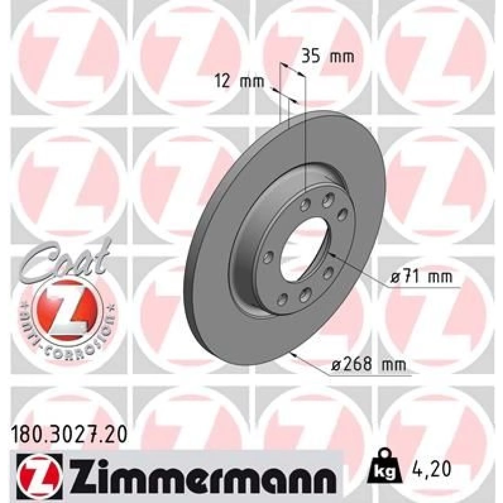 ZIMMERMANN Bremsscheibe 180.3027.20