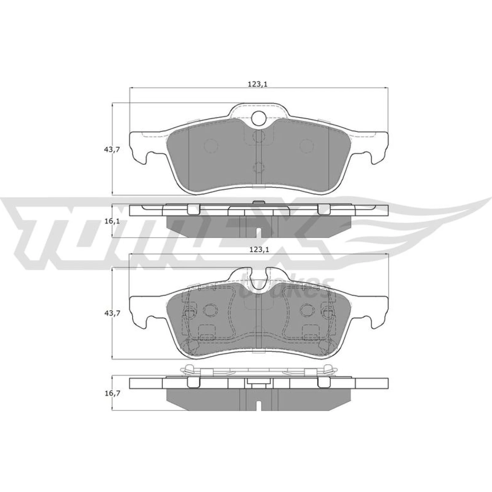 TOMEX brakes Bremsbelagsatz, Scheibenbremse TX 16-03