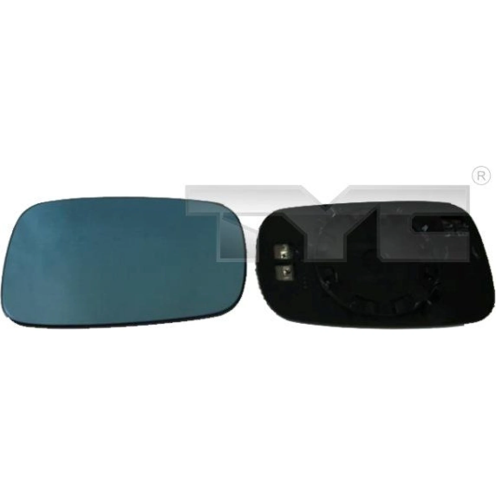 TYC Spiegelglas für Außenspiegel links asphärisch, blau getönt, beheizbar 328-0080-1 OE Nummer 7701049063 - l