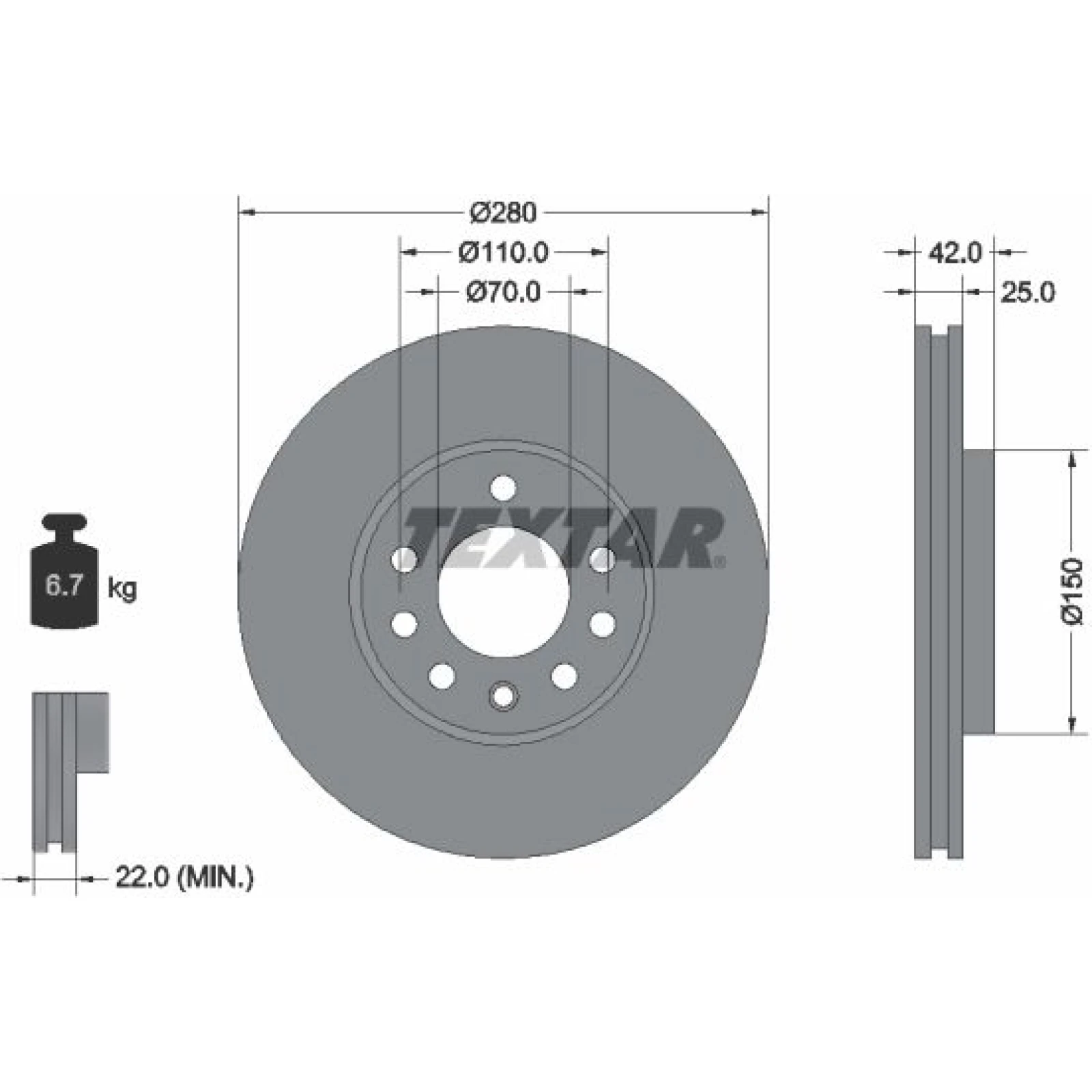Bremsscheibe Opel P. Astra G 92091903