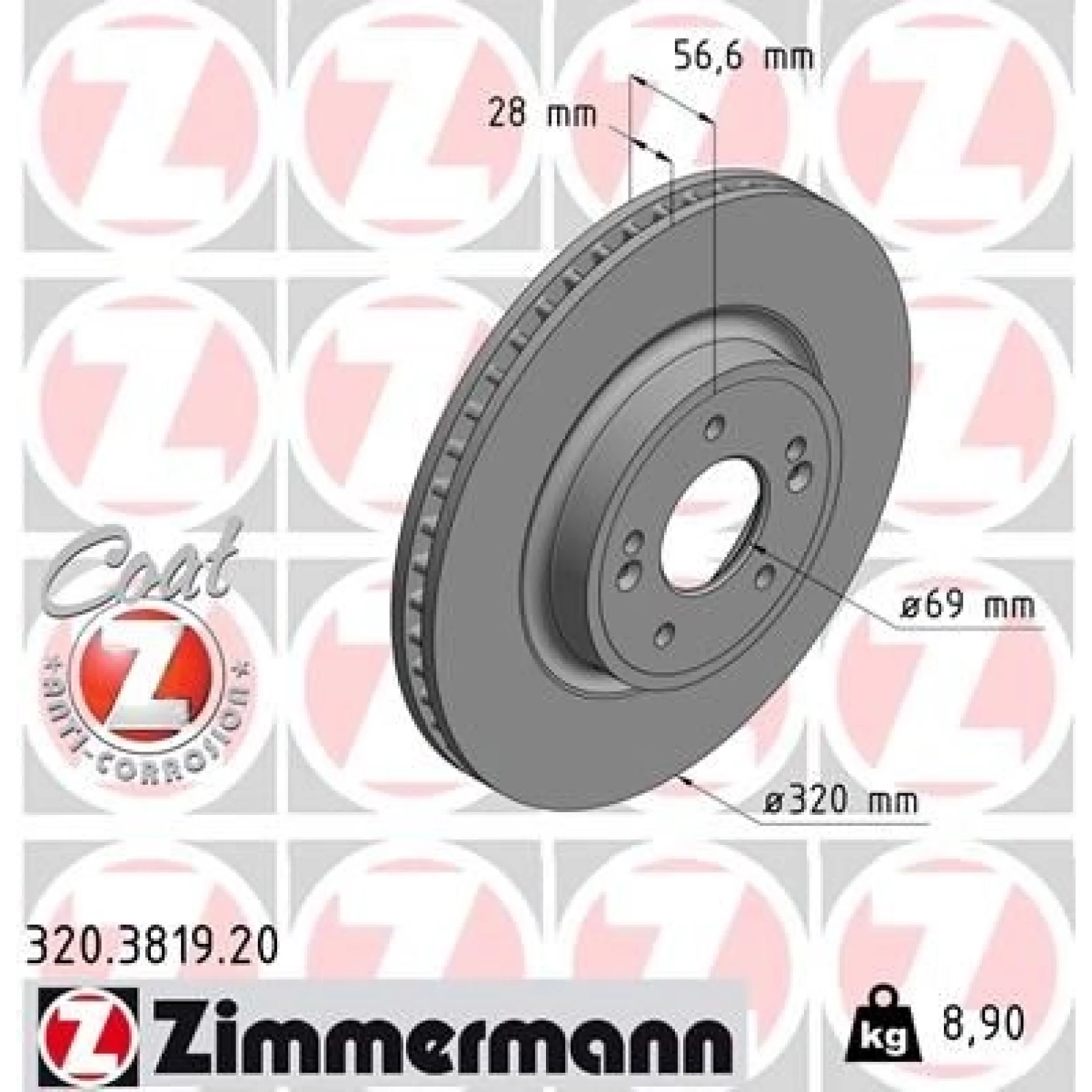 ZIMMERMANN Bremsscheibe 320.3819.20