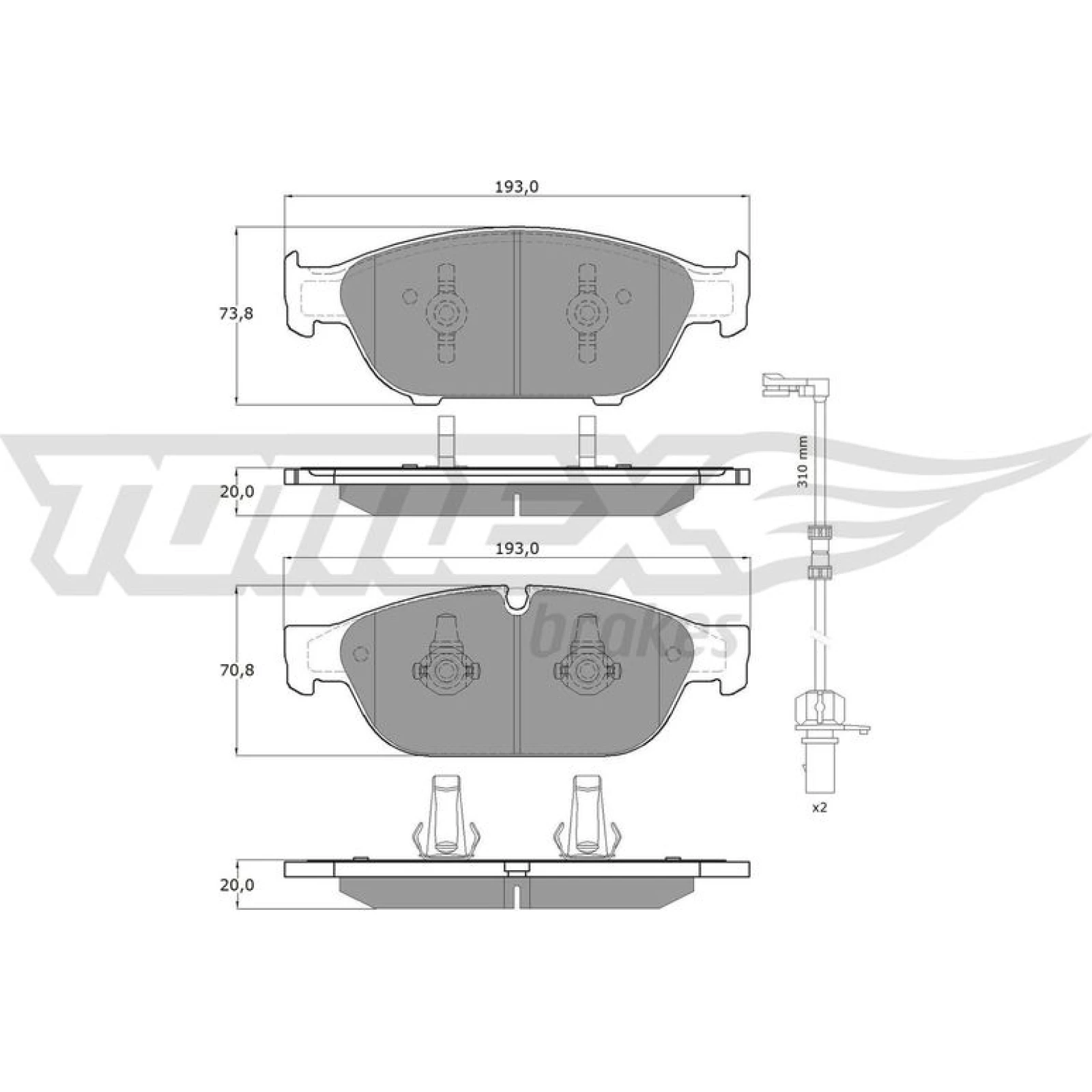 TOMEX brakes Bremsbelagsatz, Scheibenbremse TX 16-83