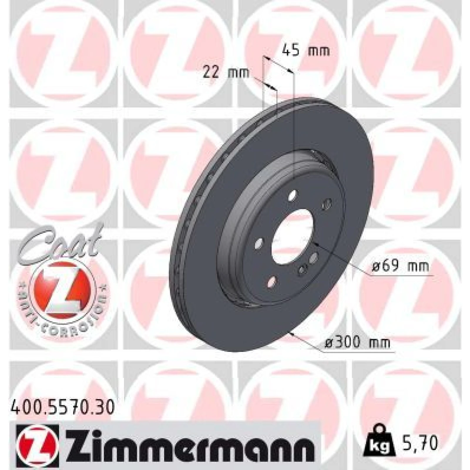 ZIMMERMANN Bremsscheibe 400.5570.30