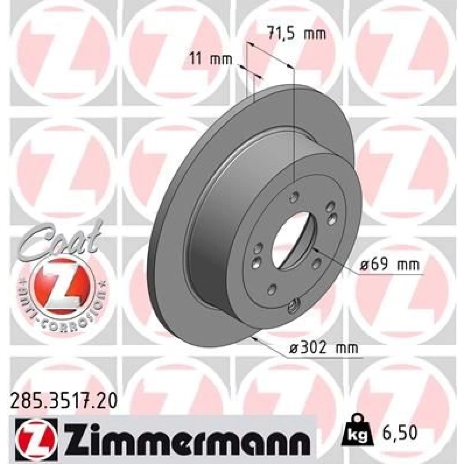 ZIMMERMANN Bremsscheibe 285.3517.20