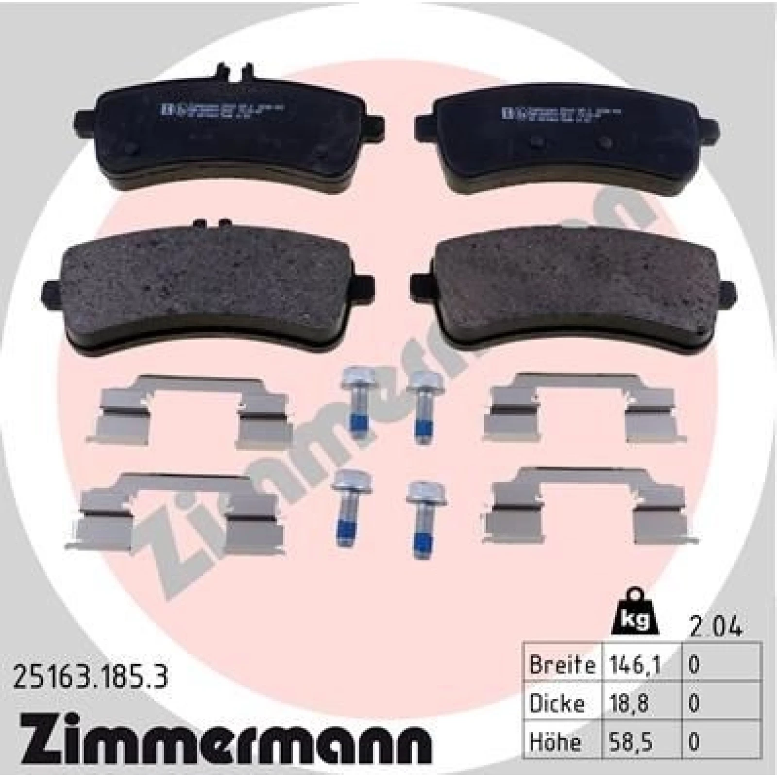 ZIMMERMANN Bremsbeläge 25163.185.3