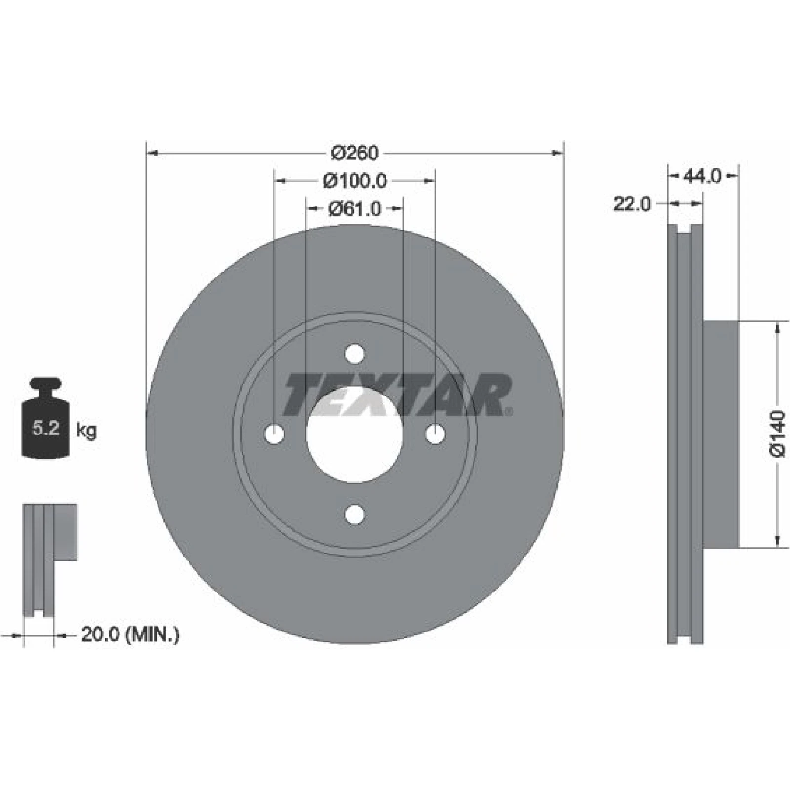 Textar Bremsscheibe 92239903