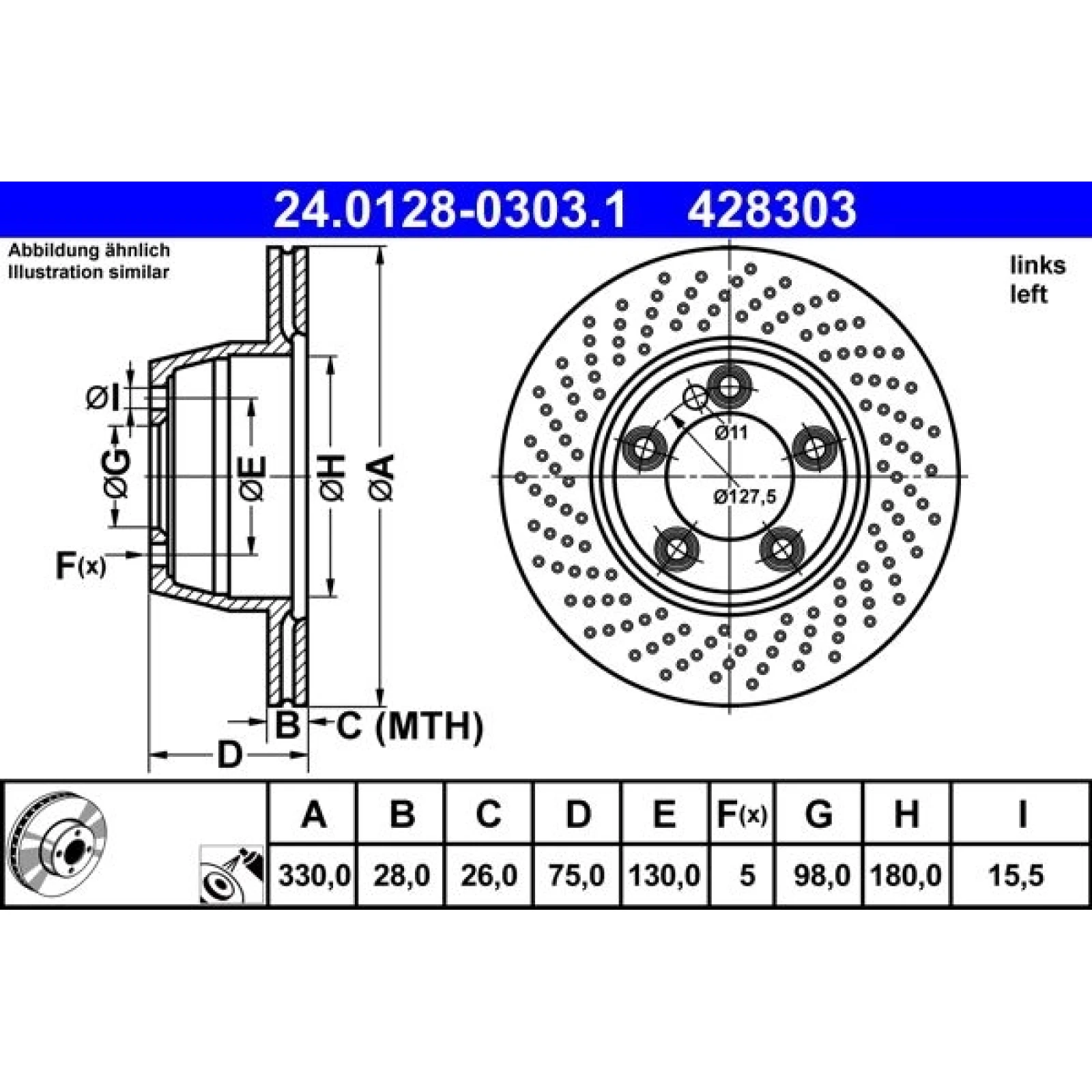 Bremsscheibe 24.0128-0303.1