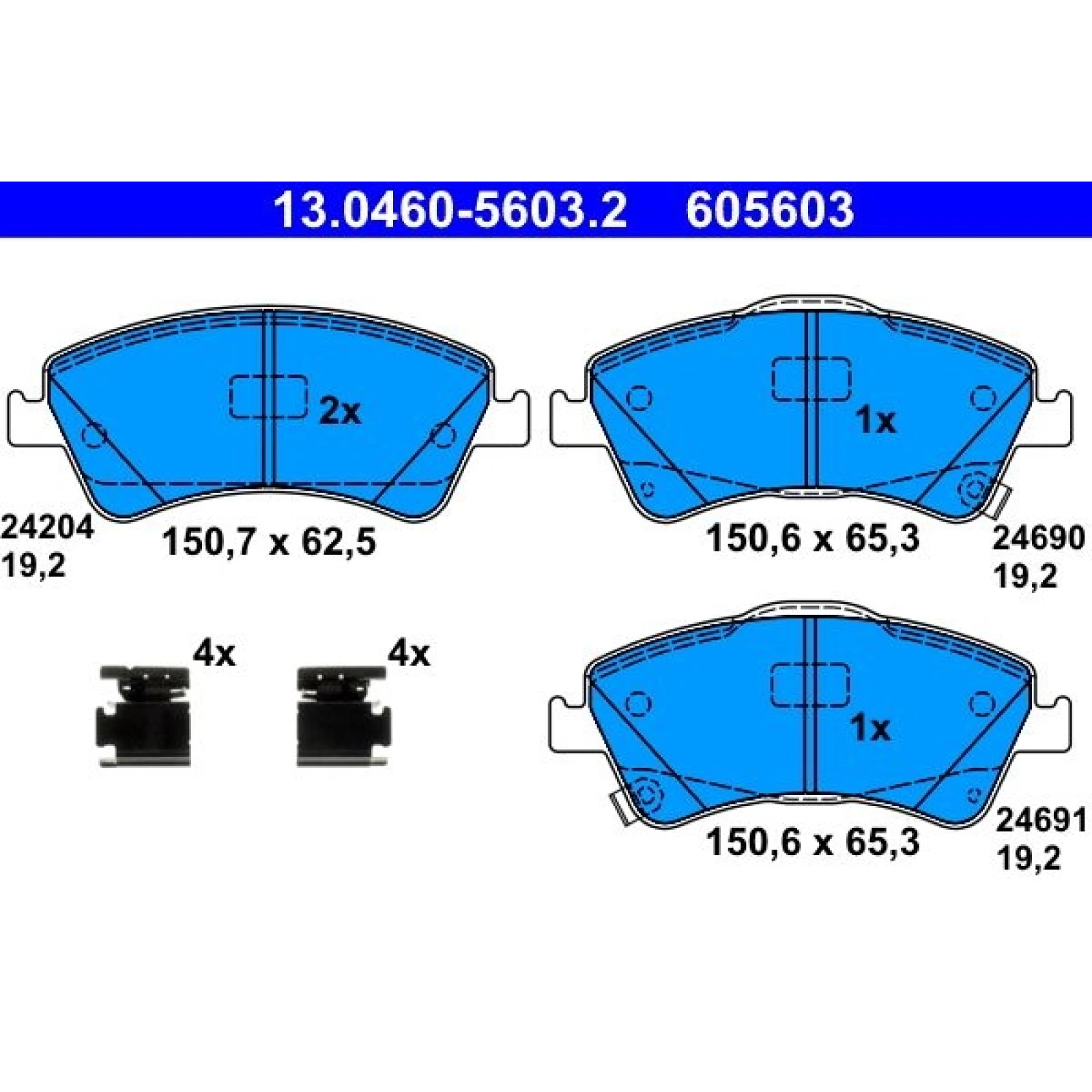 Bremsbelagsatz Toyota P. Auris/Avensis/Verso 1.6-2.0 07 13.0460-5603.2