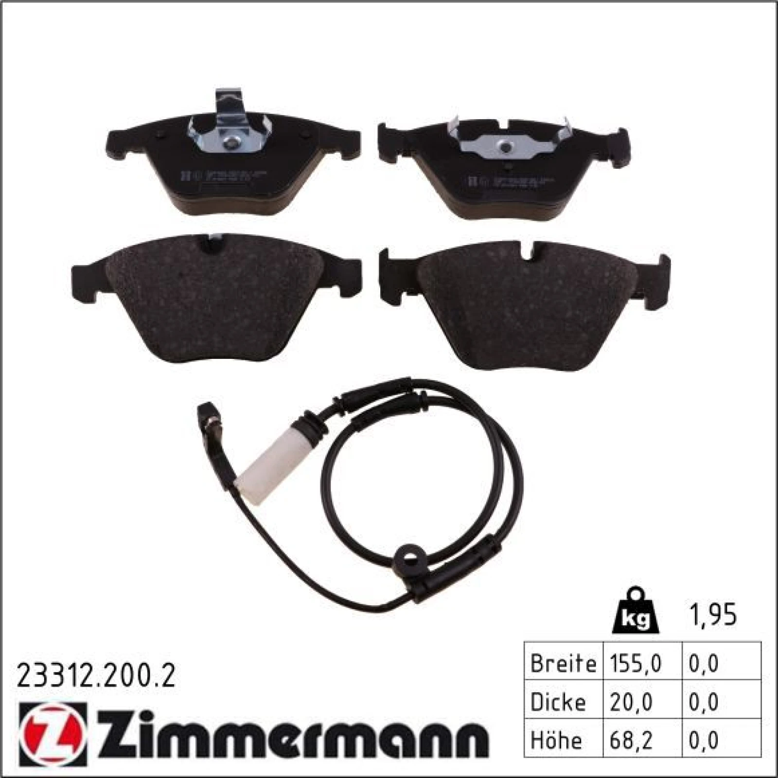 ZIMMERMANN Bremsbeläge 23312.200.2