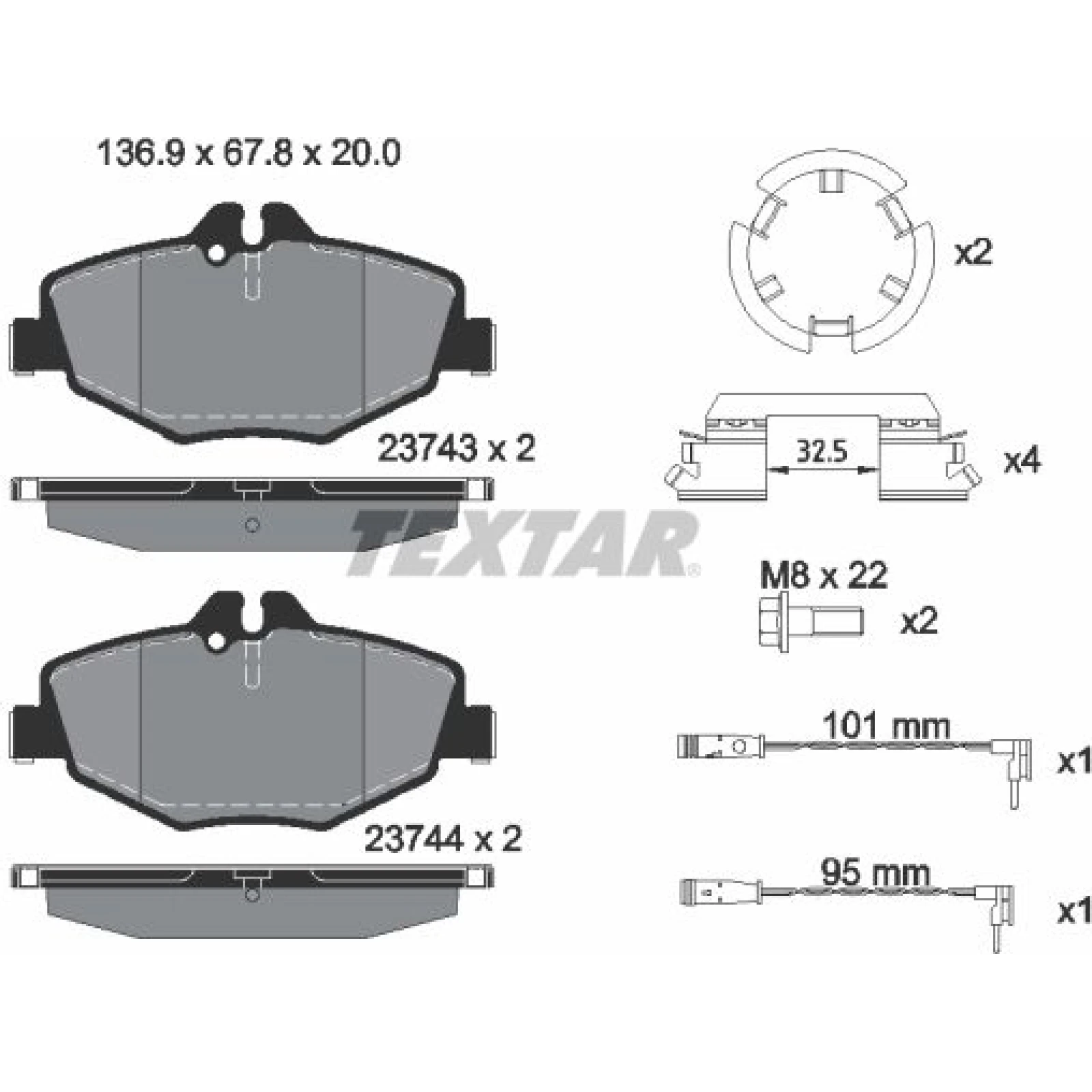 Bremsbelagsatz Db P. W211 02- 220-270Cdi 2374303