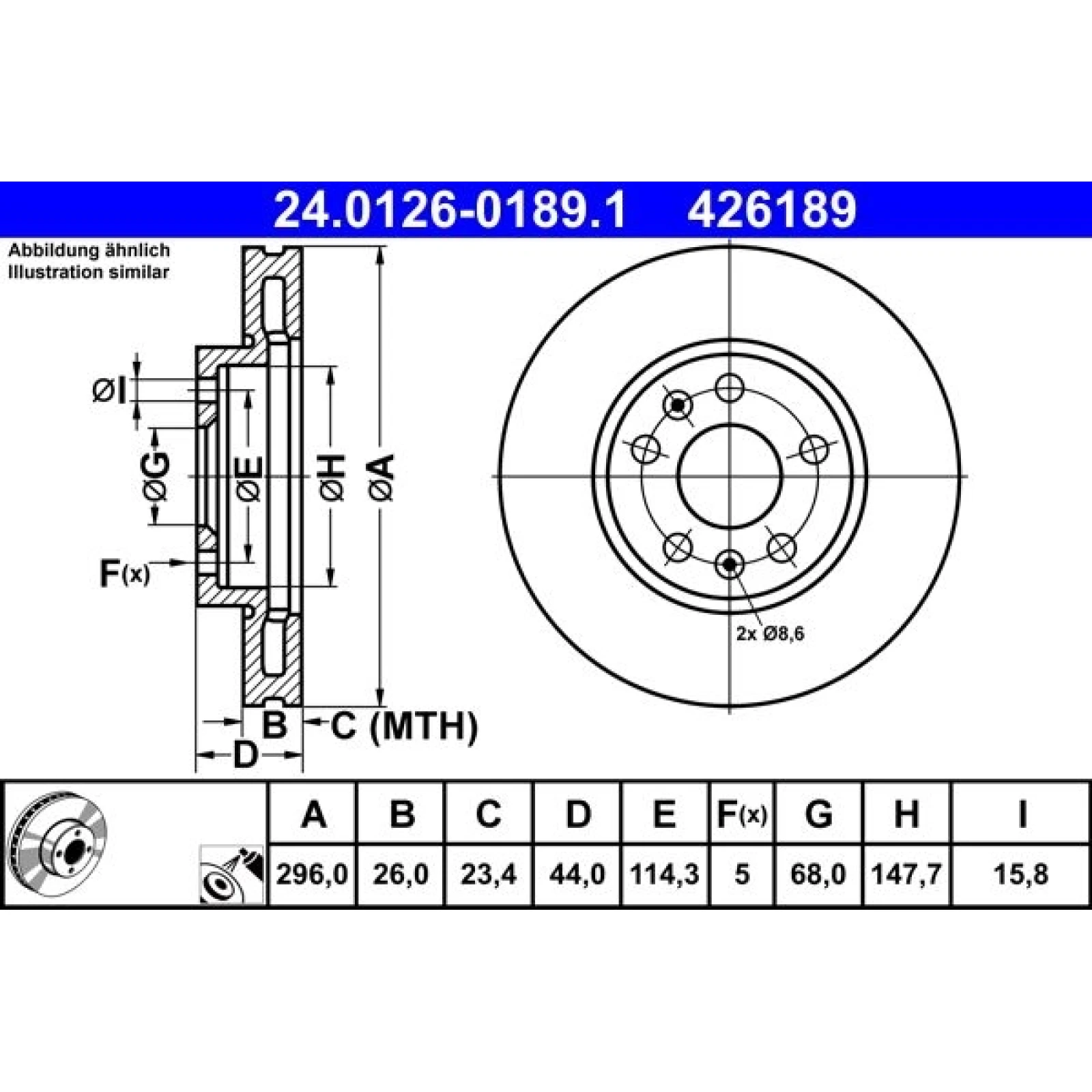 Bremsscheibe 24.0126-0189.1