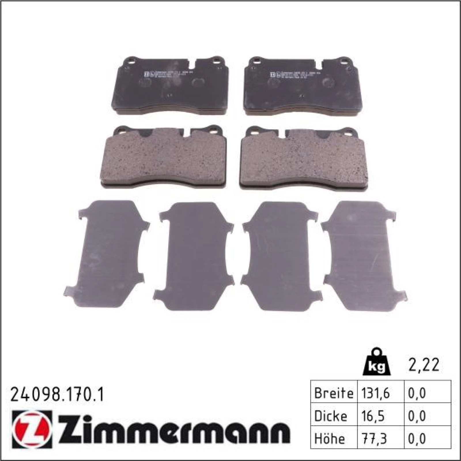 ZIMMERMANN Bremsbeläge 24098.170.1