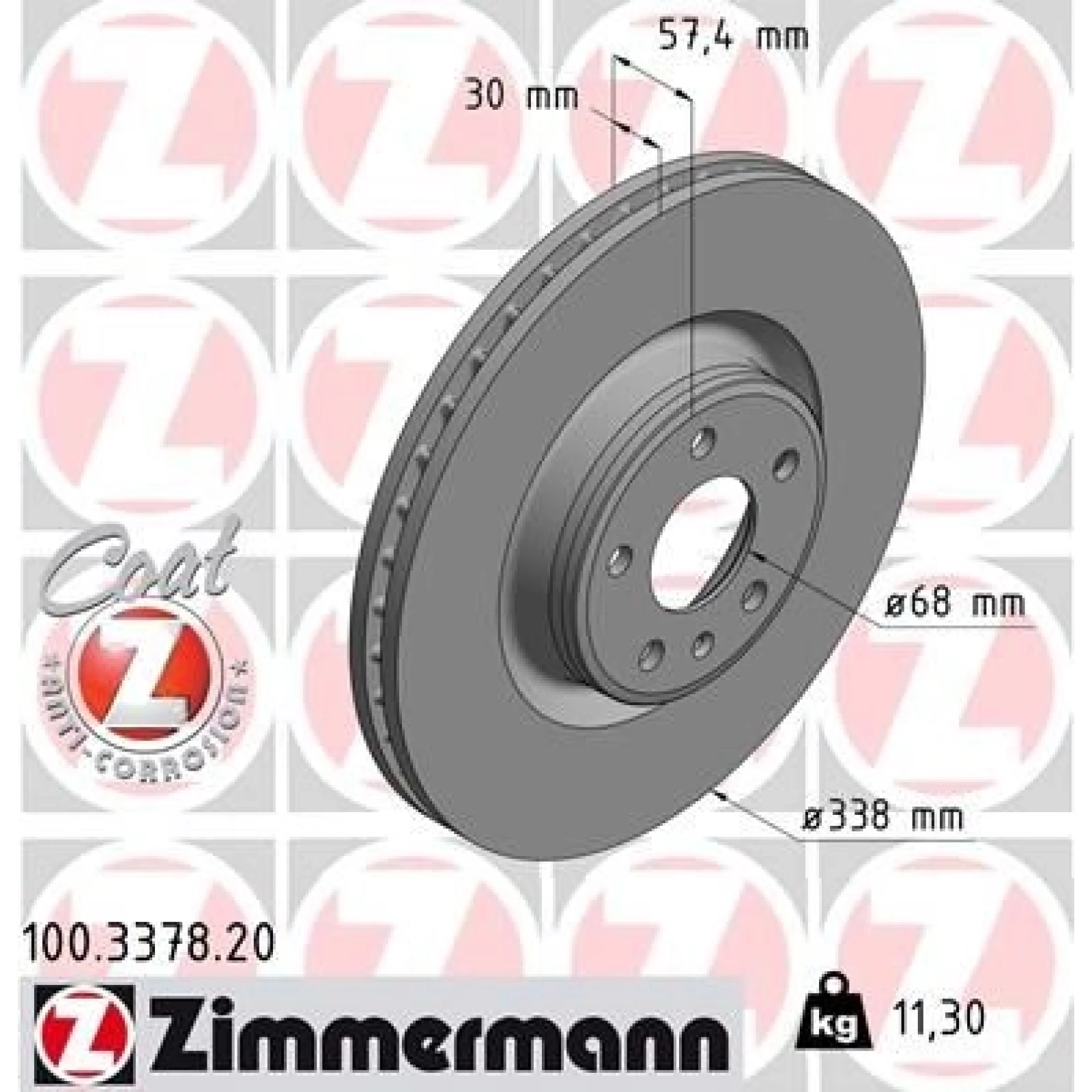 ZIMMERMANN Bremsscheibe 100.3378.20