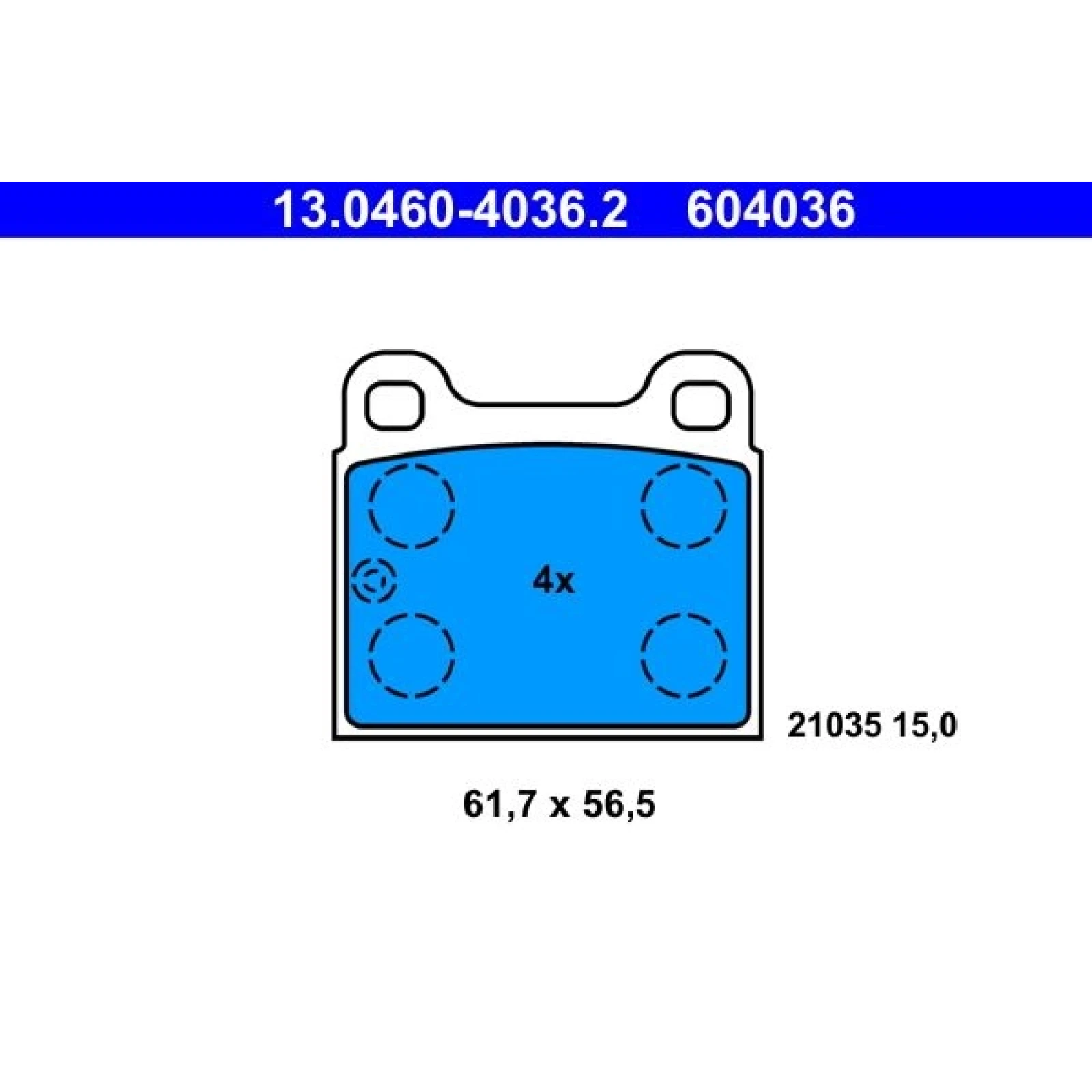 Bremsbelagsatz Db T. W108/W109/W114/W115/W116/W123 68-85 13.0460-4036.2