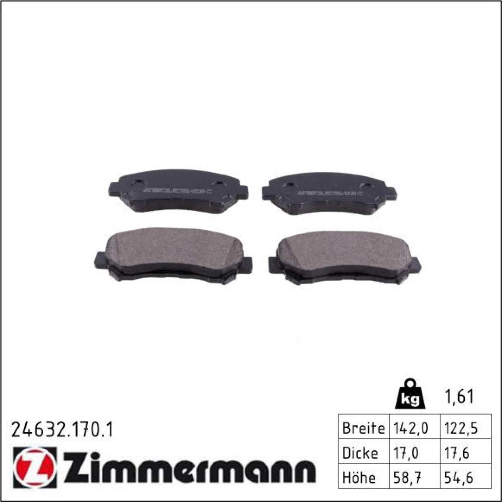 ZIMMERMANN Bremsbeläge 24632.170.1
