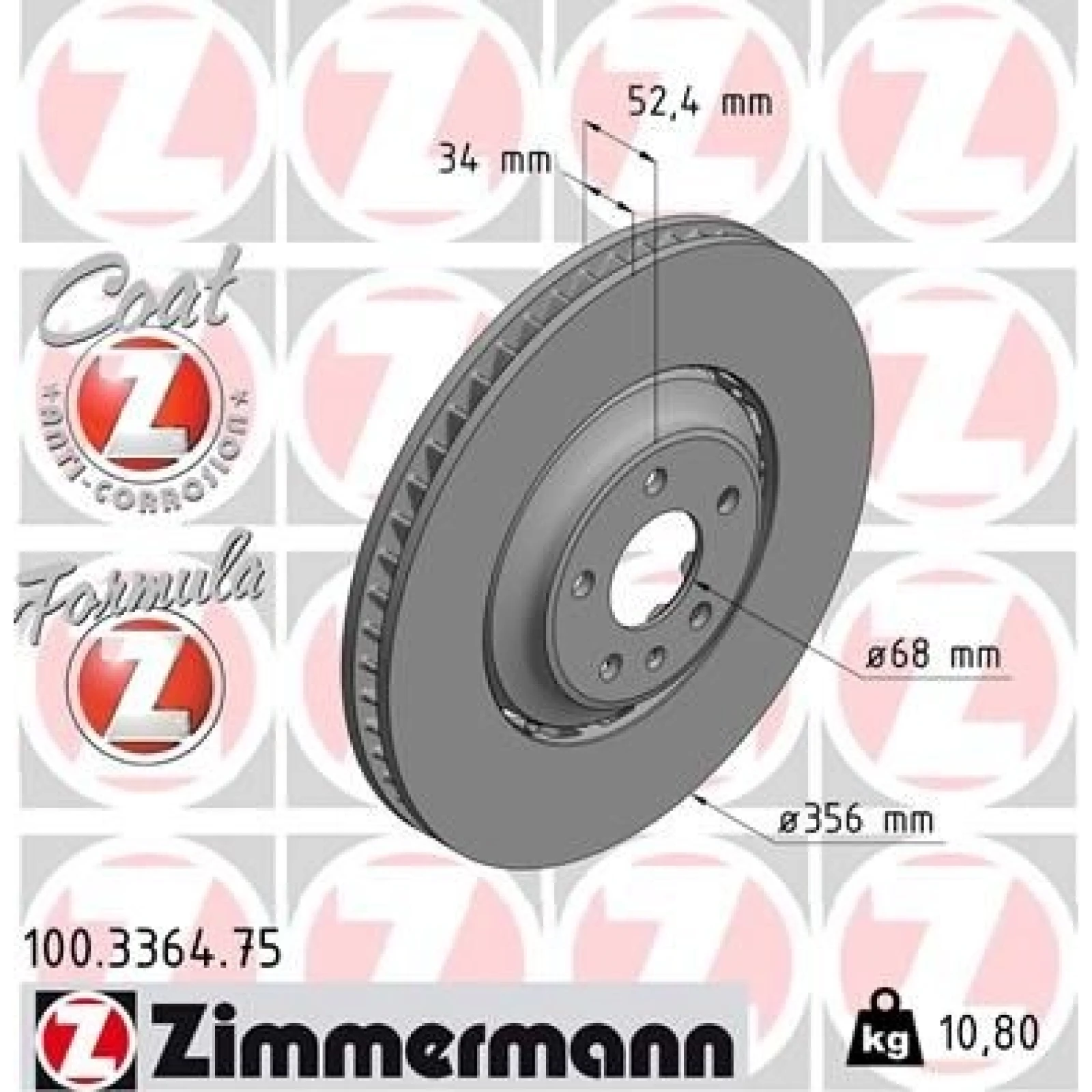 ZIMMERMANN Bremsscheibe 100.3364.75