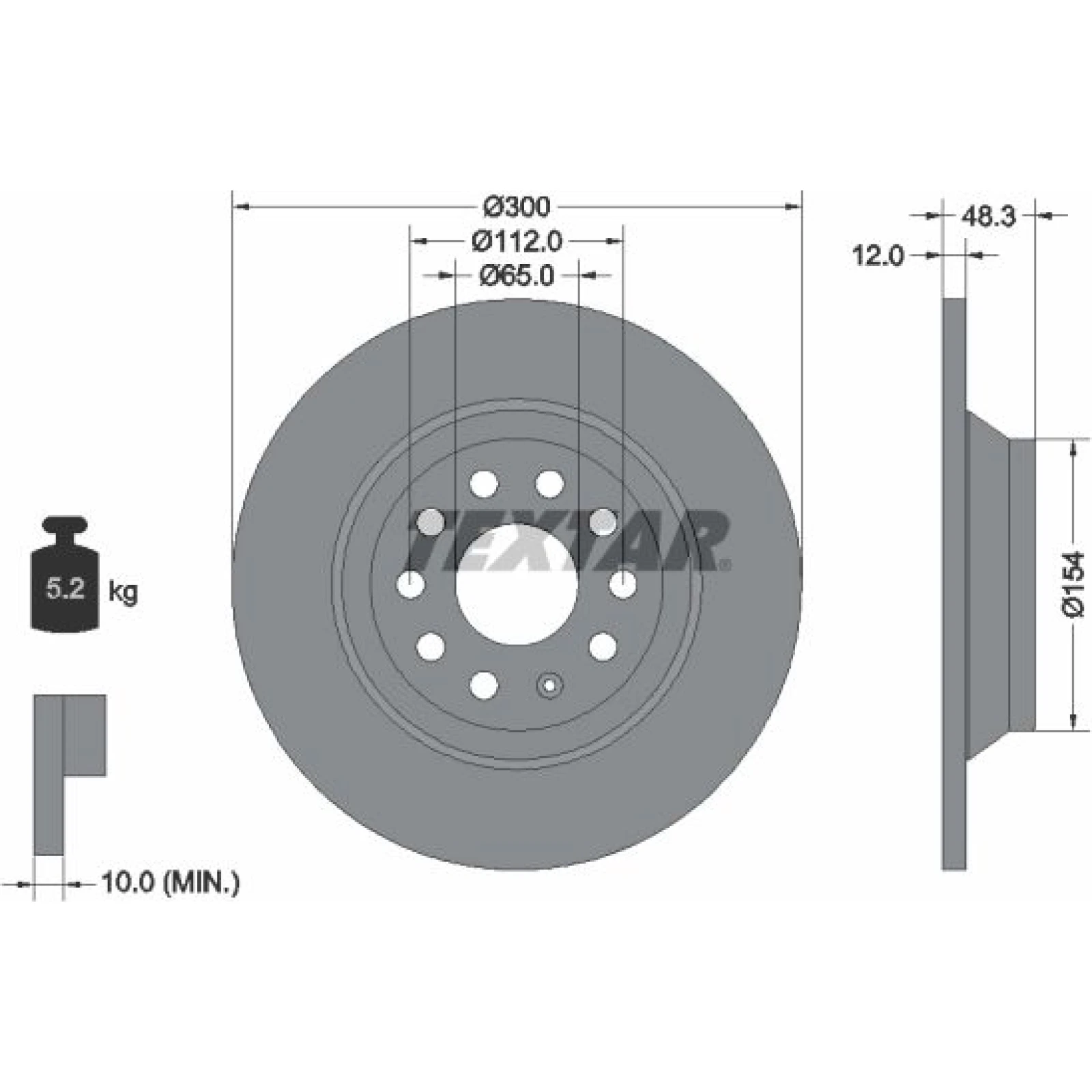 Bremsscheibe Vw T. Golf Vii 12- 300Mm 92255403