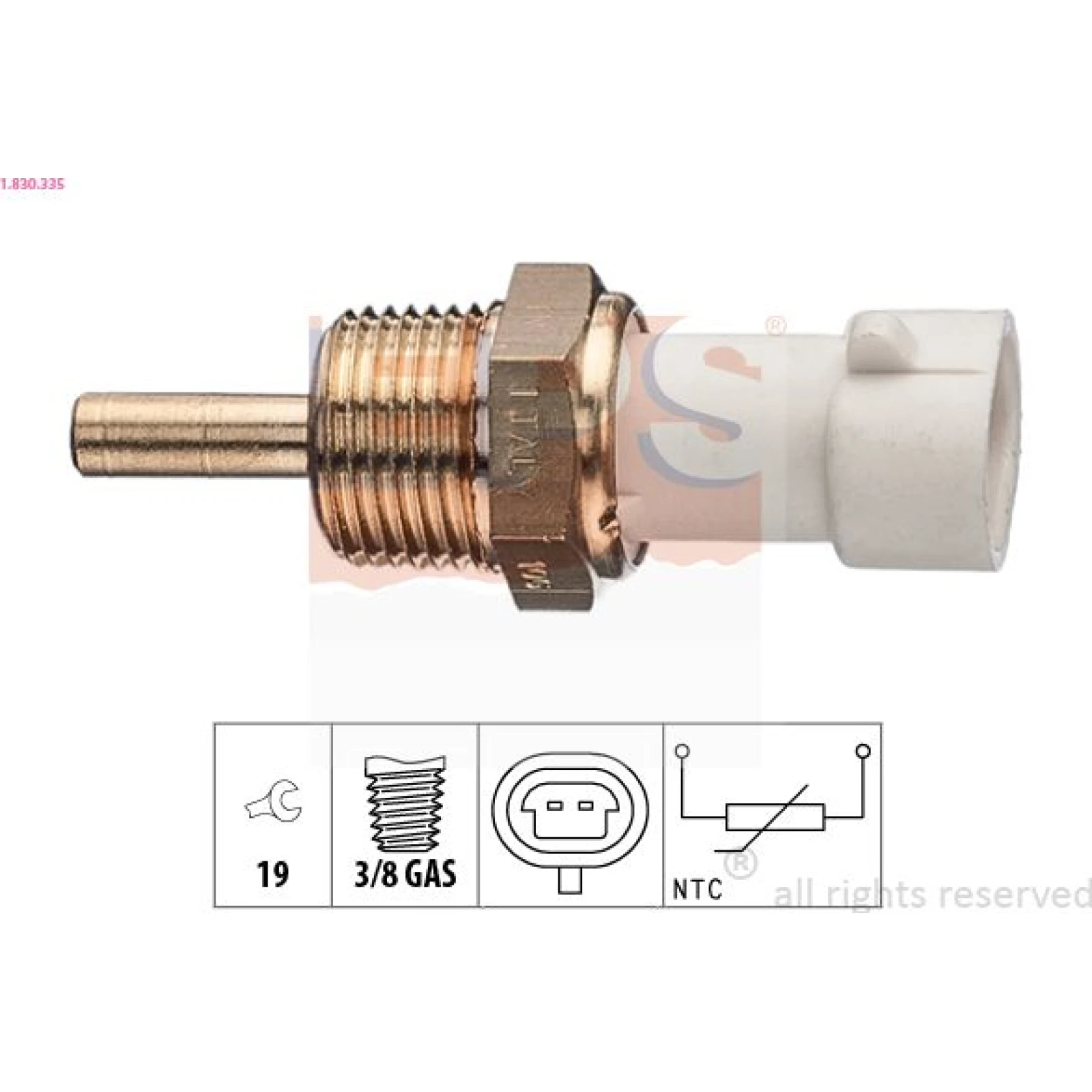 Sensor, Kühlmitteltemperatur 1.830.335