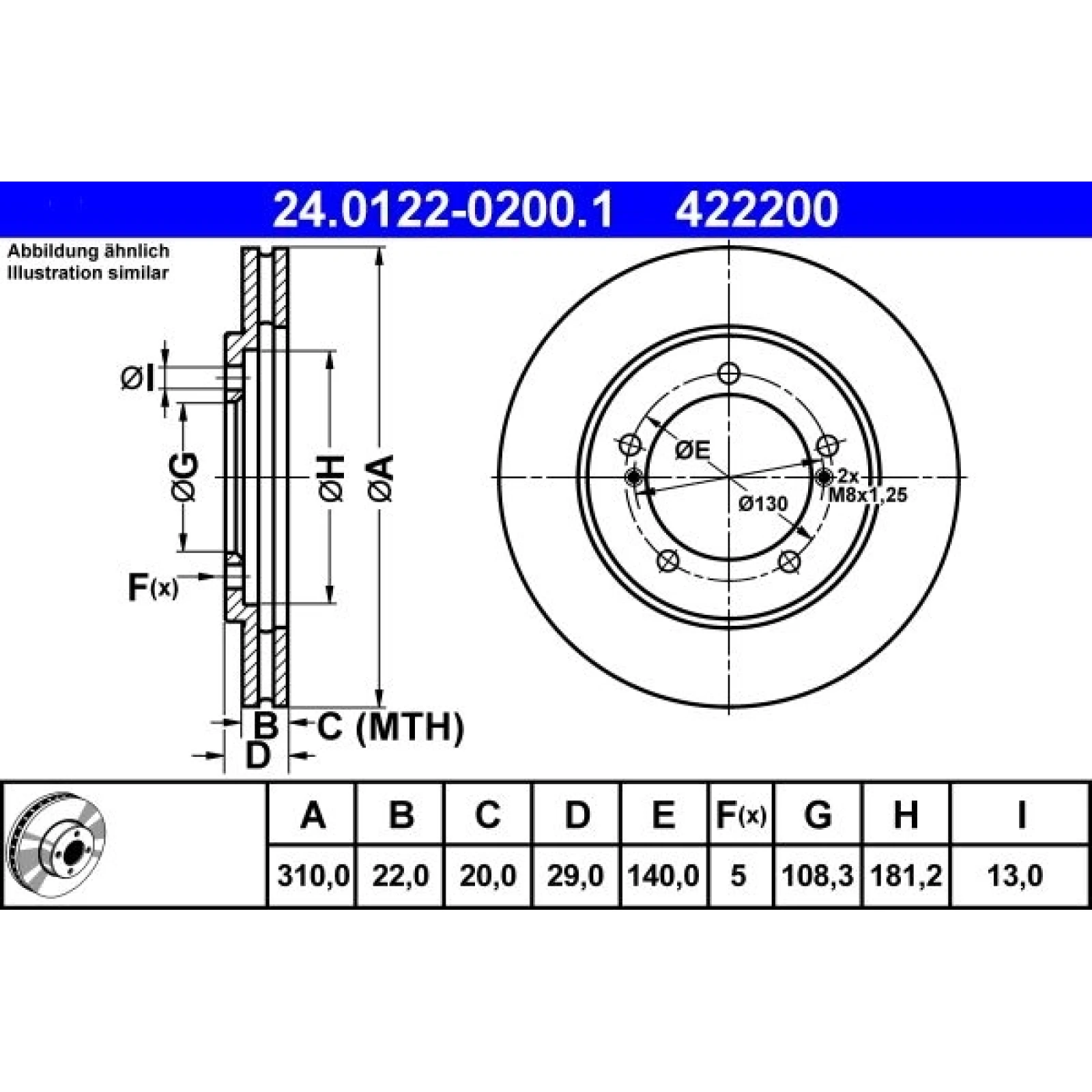 Bremsscheibe 24.0122-0200.1