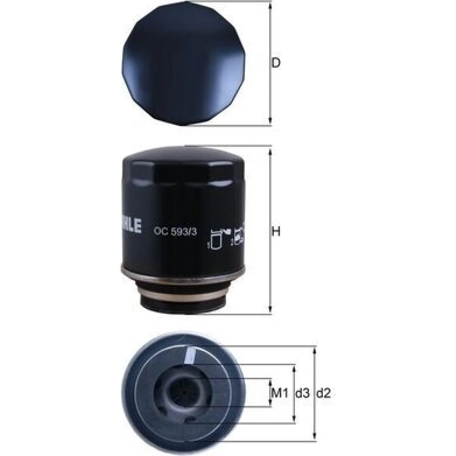 MAHLE Ölfilter OC 593/3