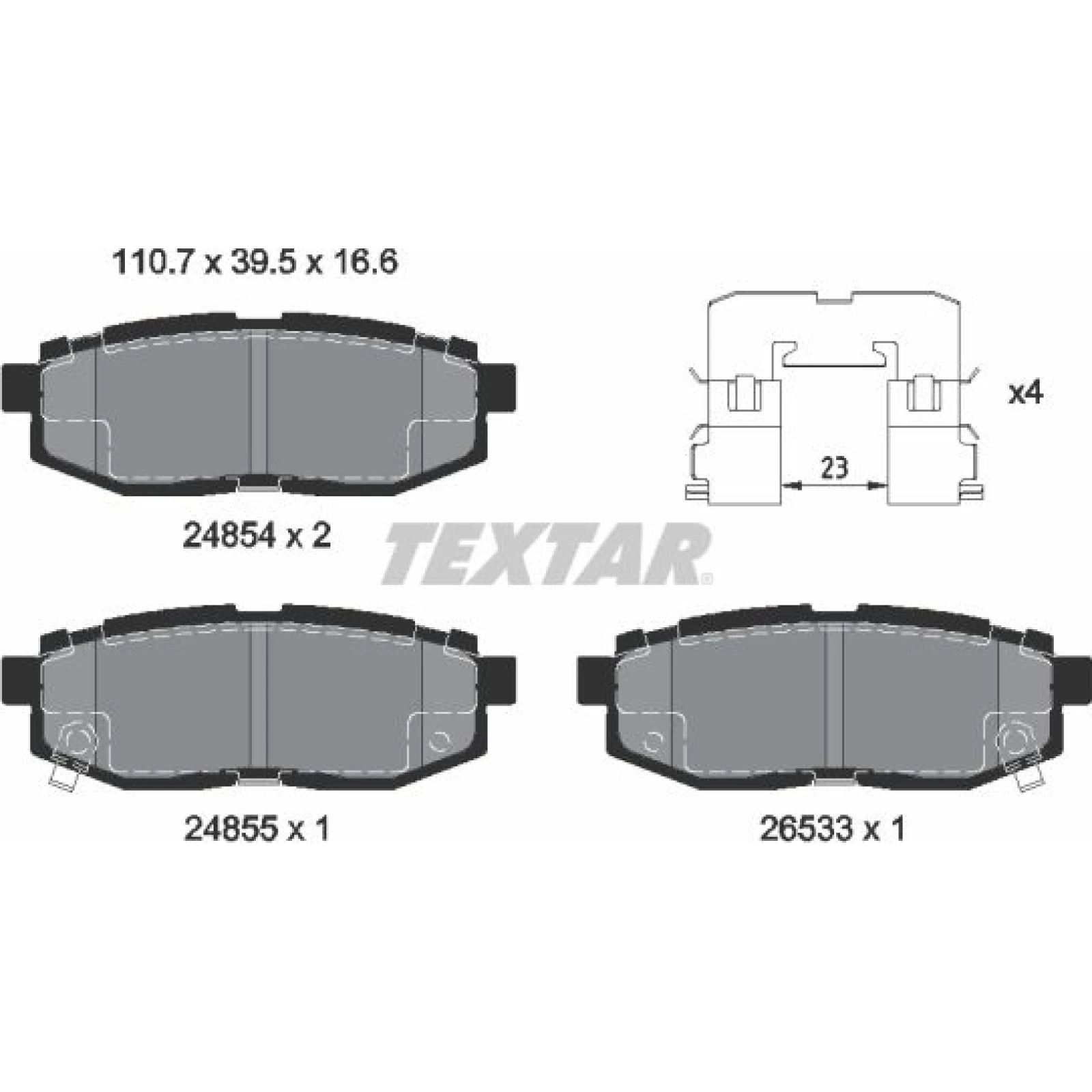 Bremsbelagsatz Subaru T. Outback/Tribeca 3.0-3.6 06 2485401