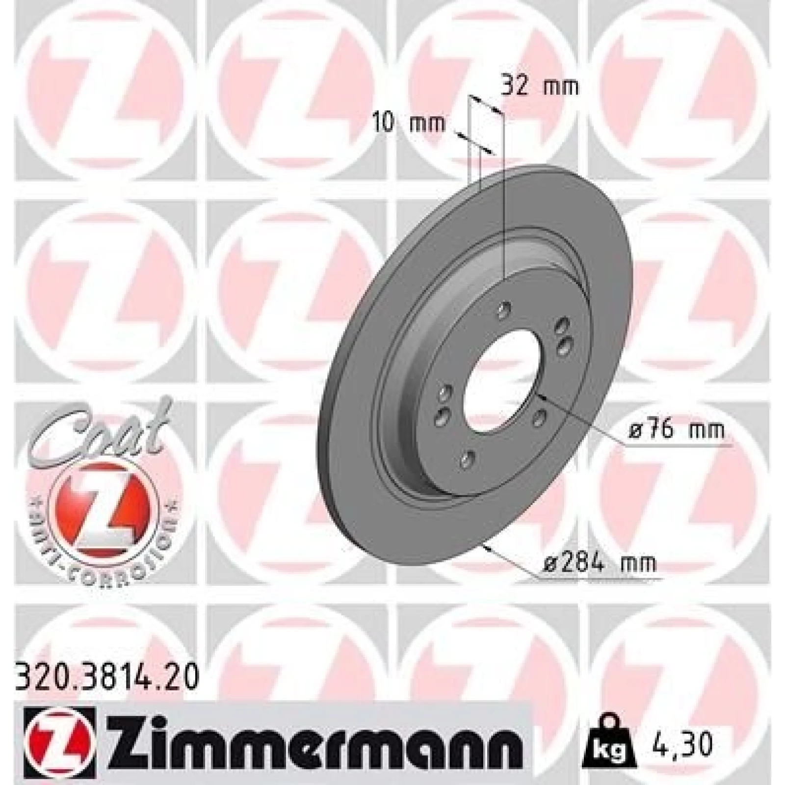 ZIMMERMANN Bremsscheibe 320.3814.20