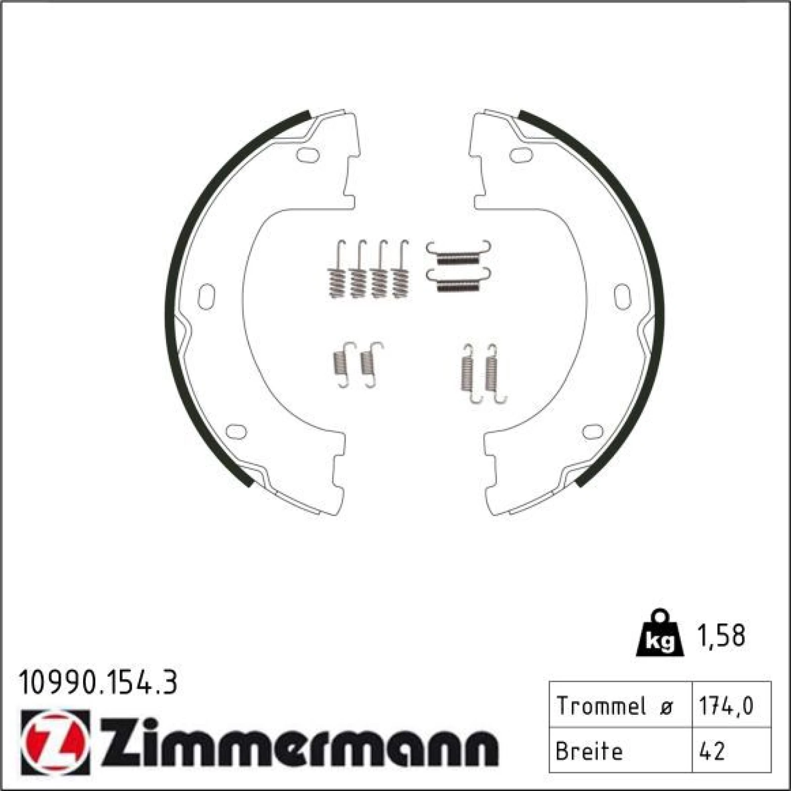 ZIMMERMANN Bremsbacken 10990.154.3