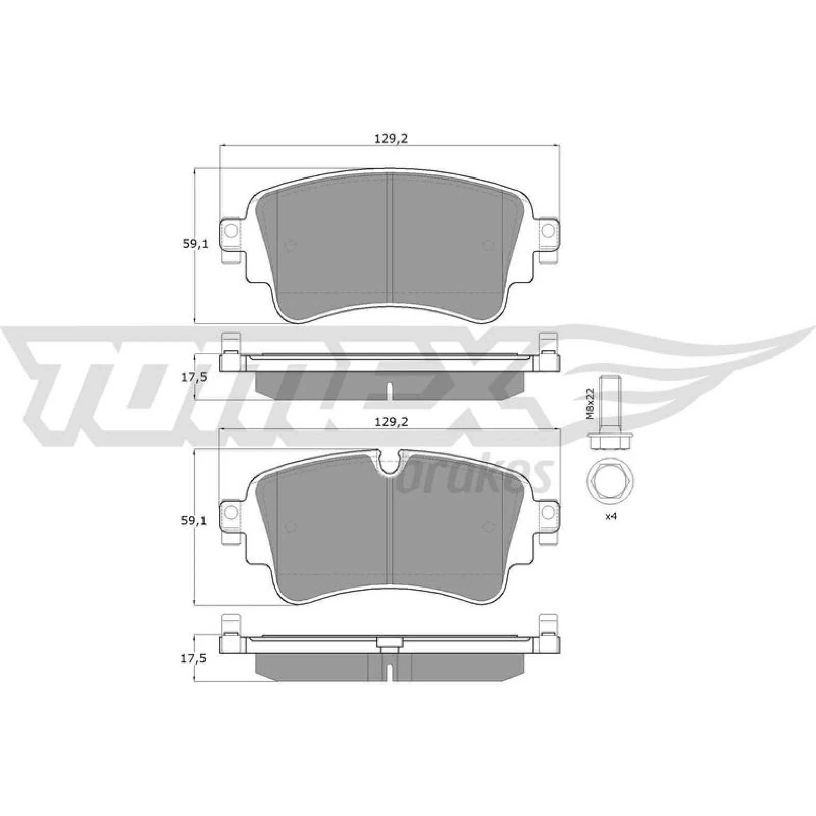 TOMEX brakes Bremsbelagsatz, Scheibenbremse TX 18-23