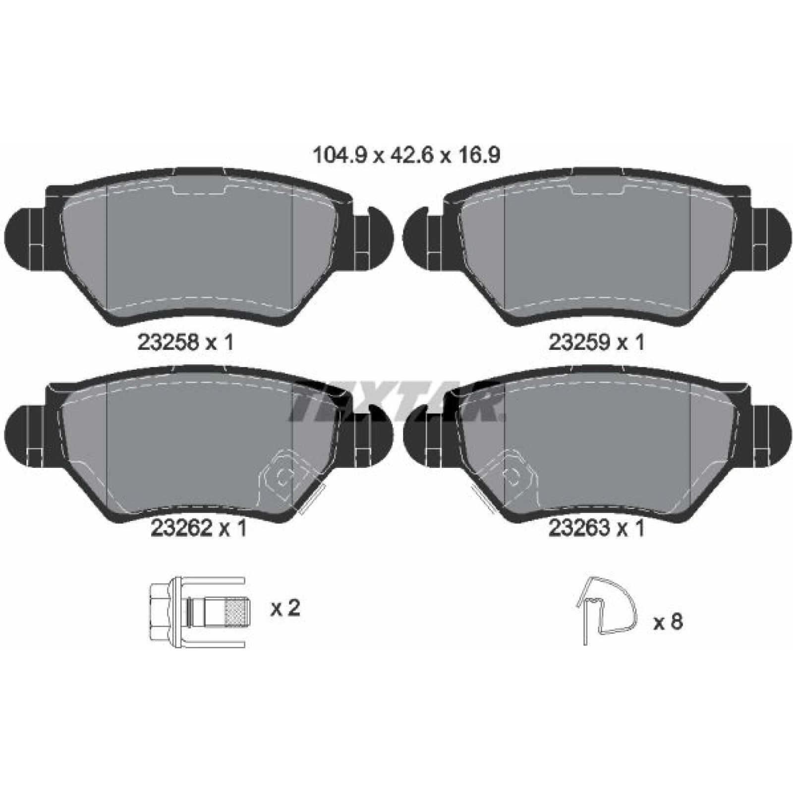 Bremsbelagsatz Opel T. Astra G 2325803