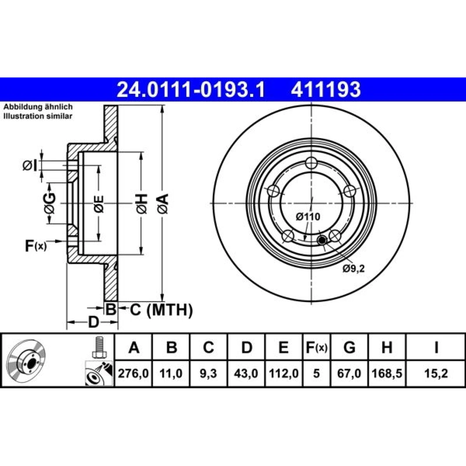Bremsscheibe 24.0111-0193.1