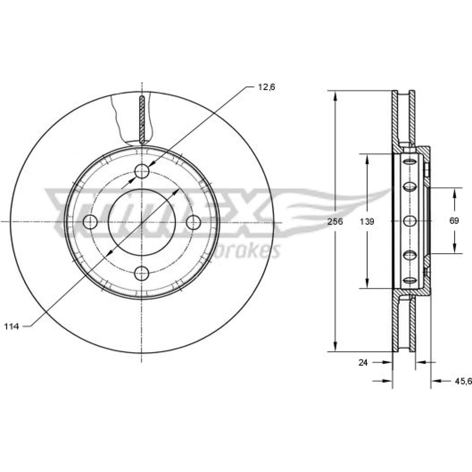 TOMEX brakes Bremsscheibe TX 73-84