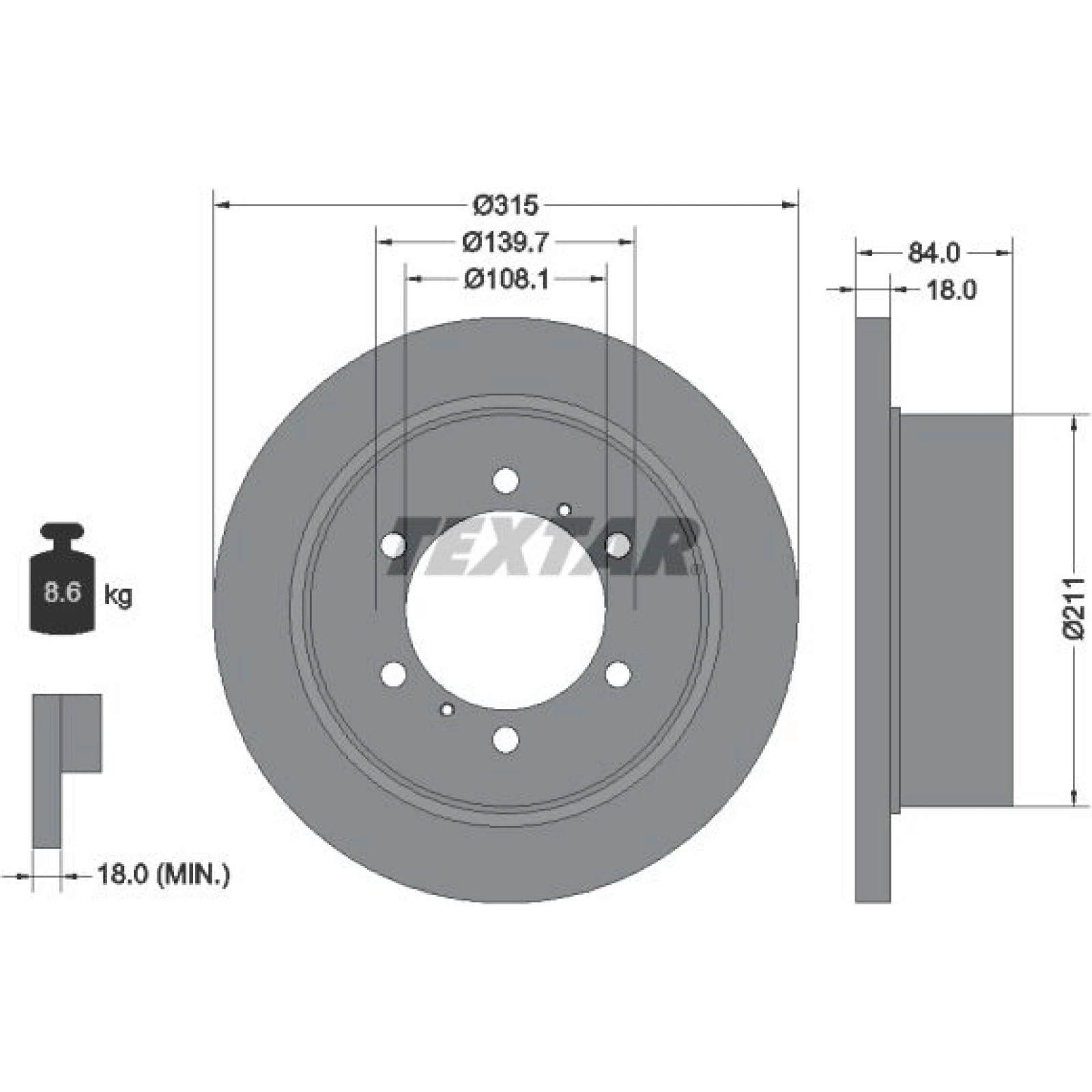 Textar Bremsscheibe Mitsubishi T.Pajero 91 92093100