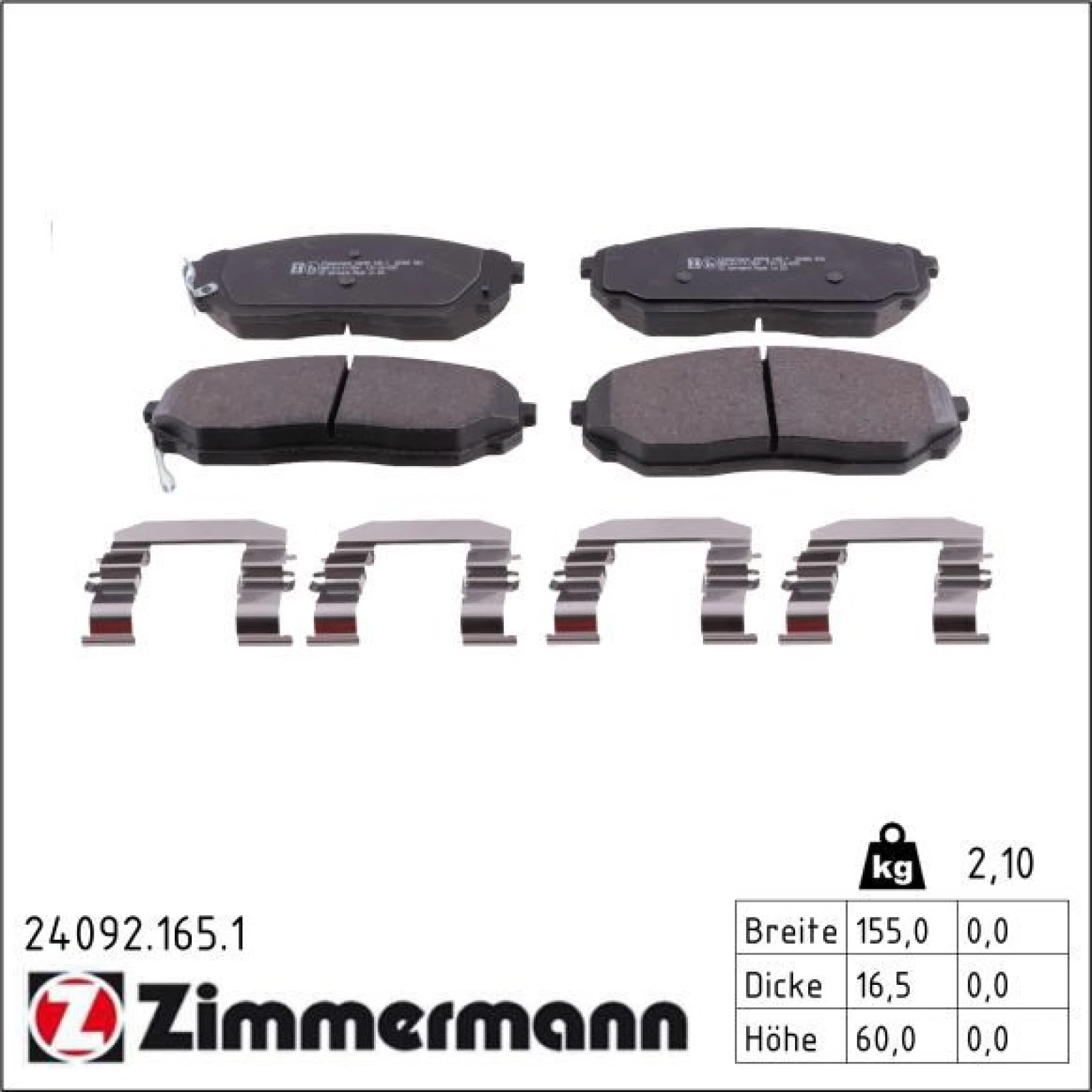 ZIMMERMANN Bremsbeläge 24092.165.1