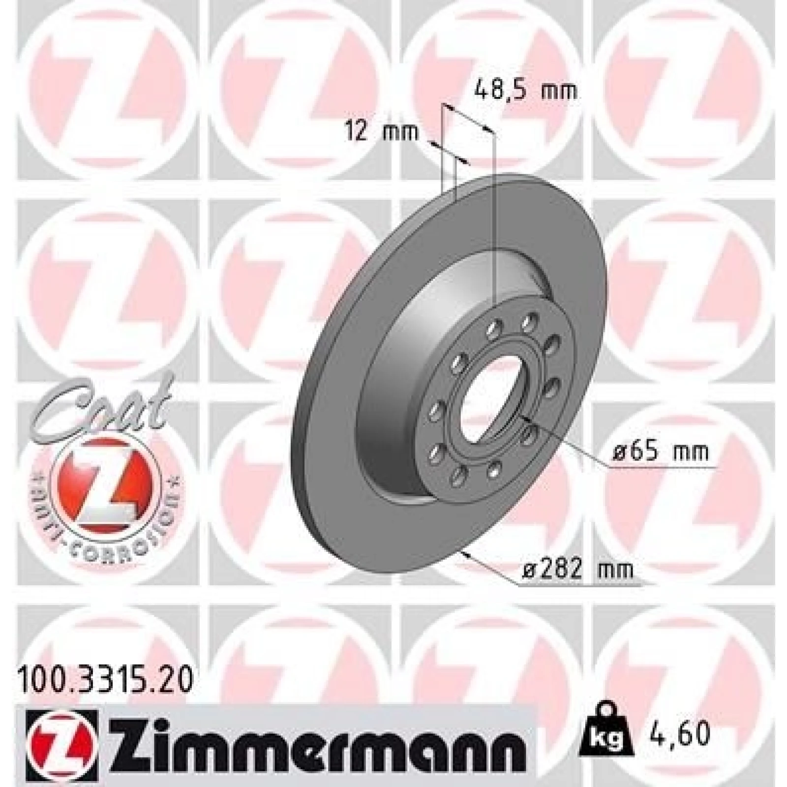 ZIMMERMANN Bremsscheibe 100.3315.20