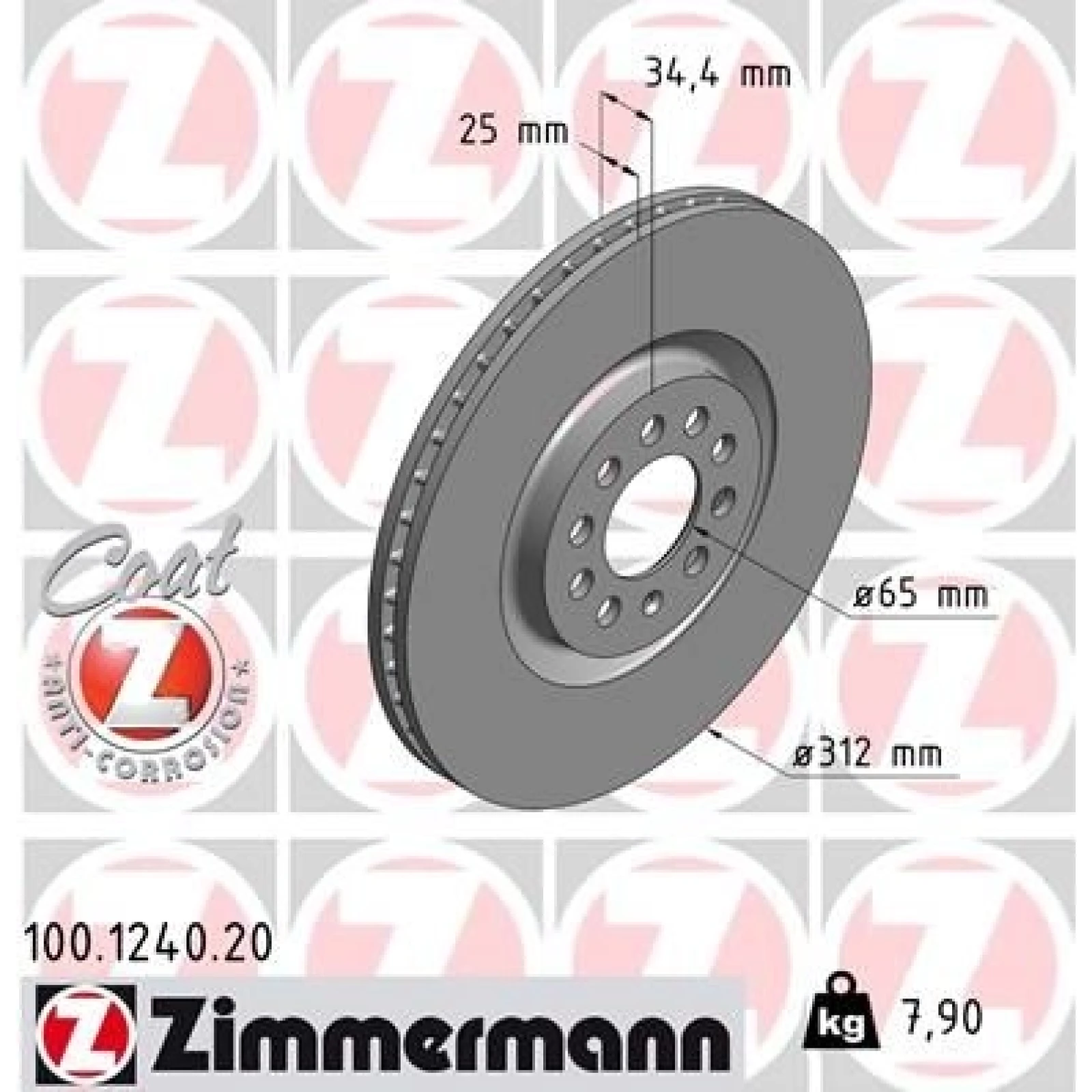 ZIMMERMANN Bremsscheibe 100.1240.20