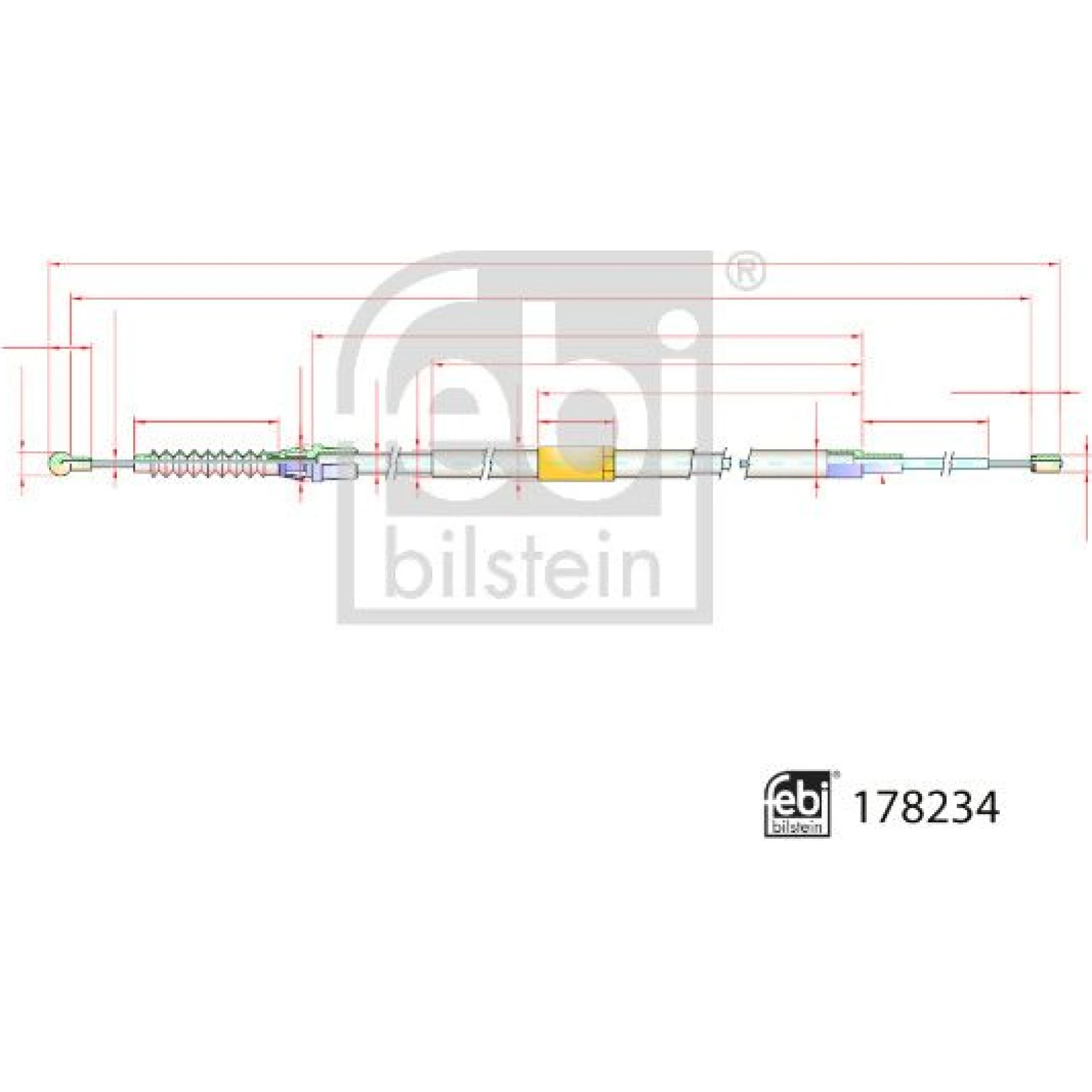 FEBI BILSTEIN Seilzug, Feststellbremse 178234