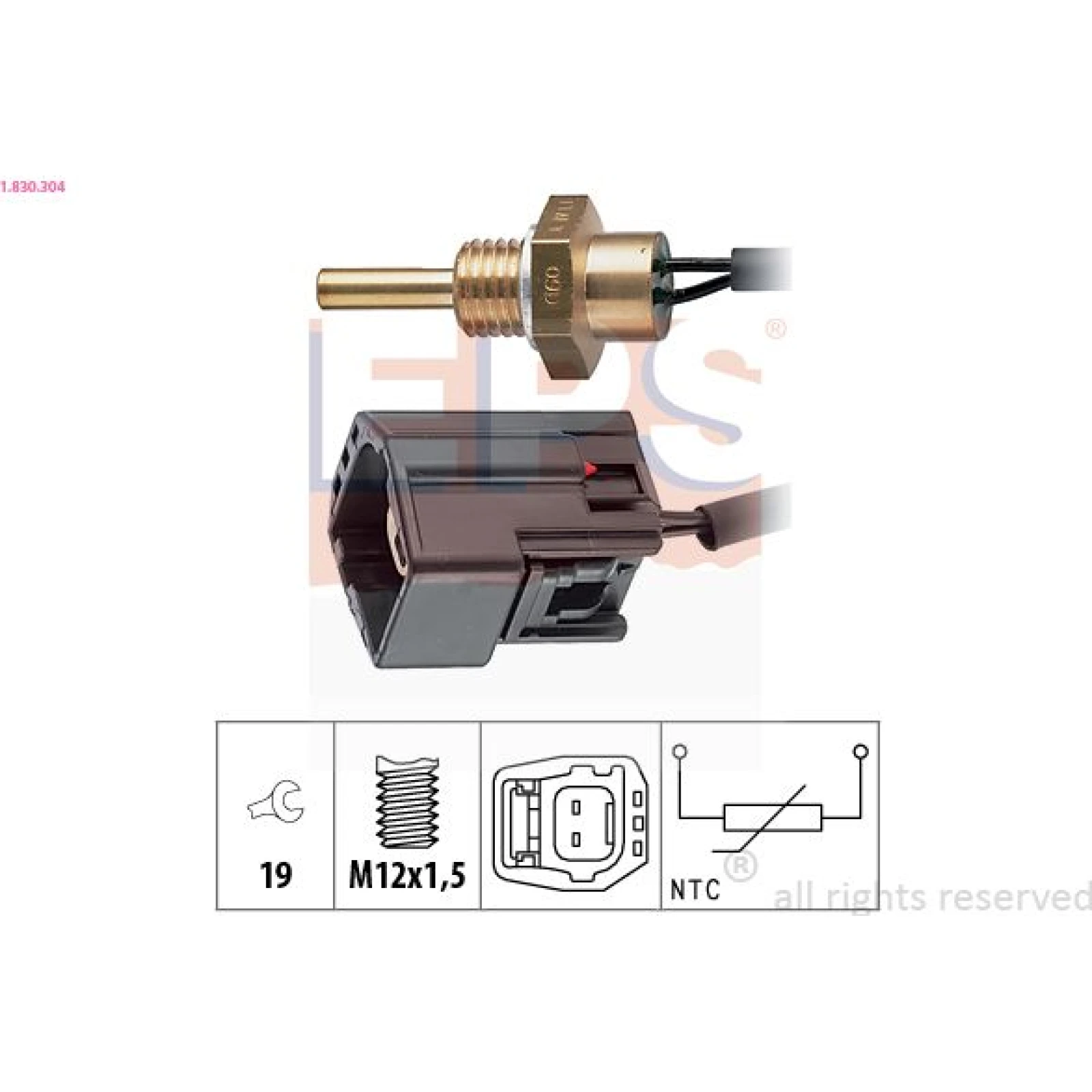 Sensor, Kühlmitteltemperatur 1.830.304